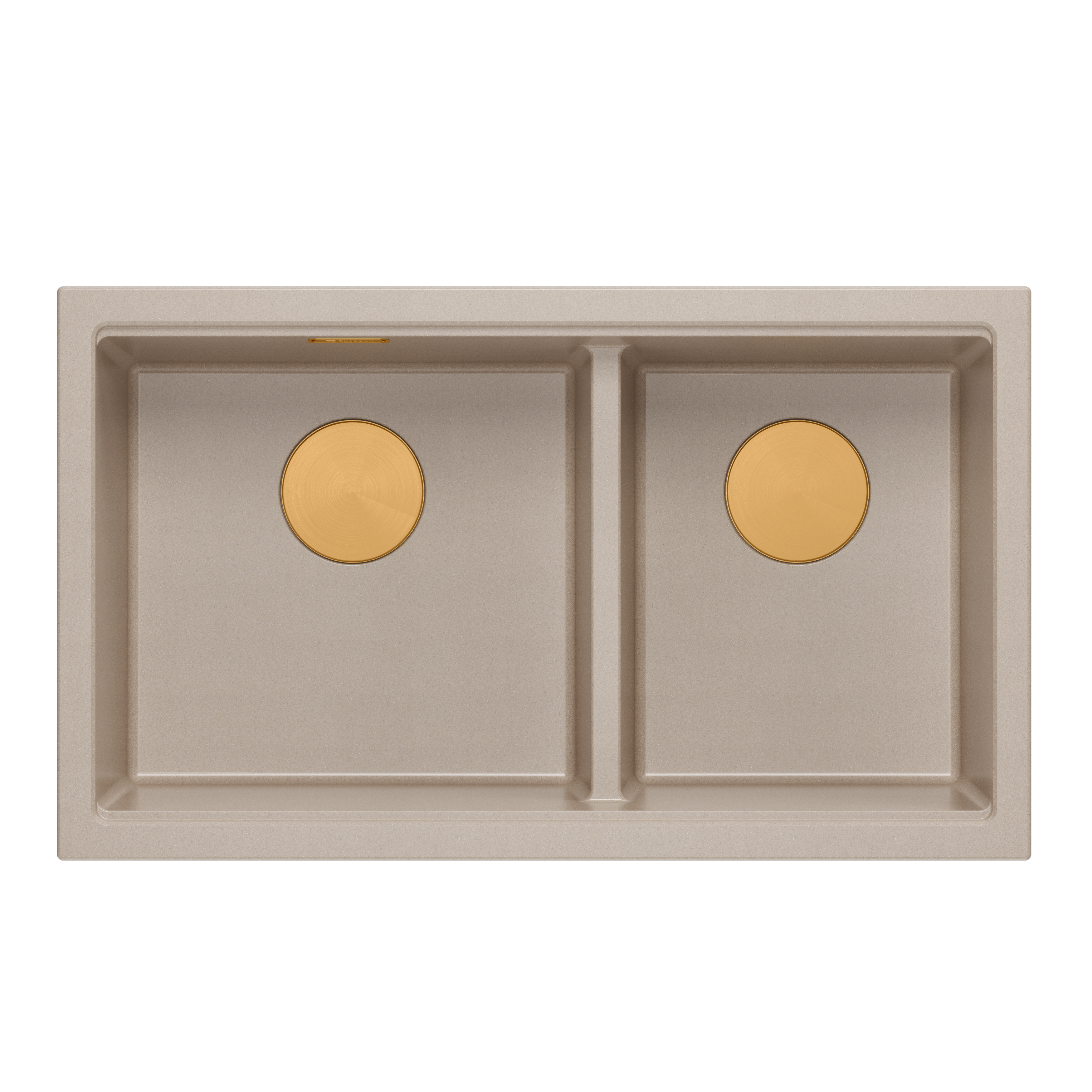 Zlewozmywak granitowy podwieszany beżowy dwukomorowy Quadron Logan 120 Pearl Beige HQL7645U2