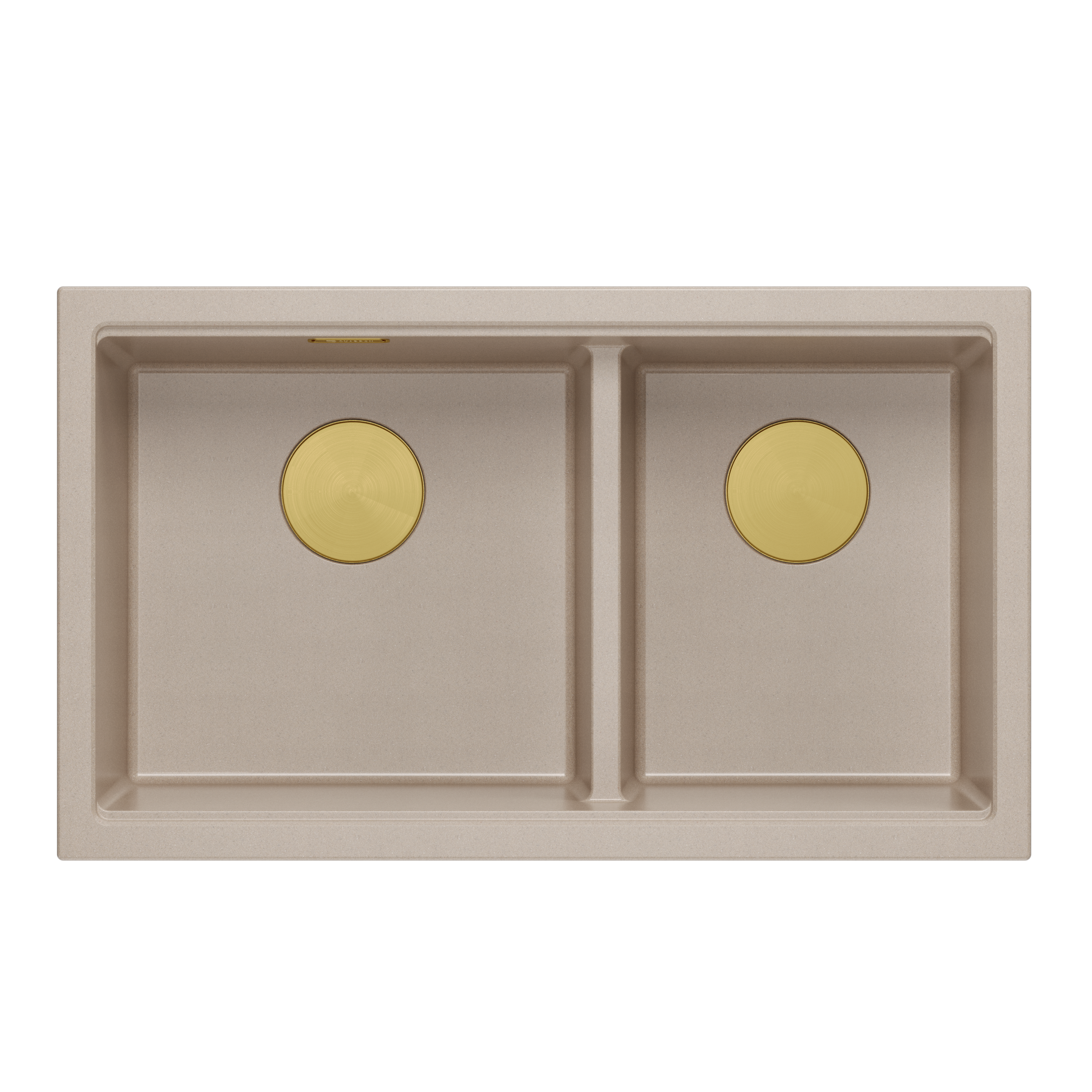 Zlewozmywak granitowy podwieszany beżowy dwukomorowy Quadron Logan 120 Pearl Beige HQL7645U2