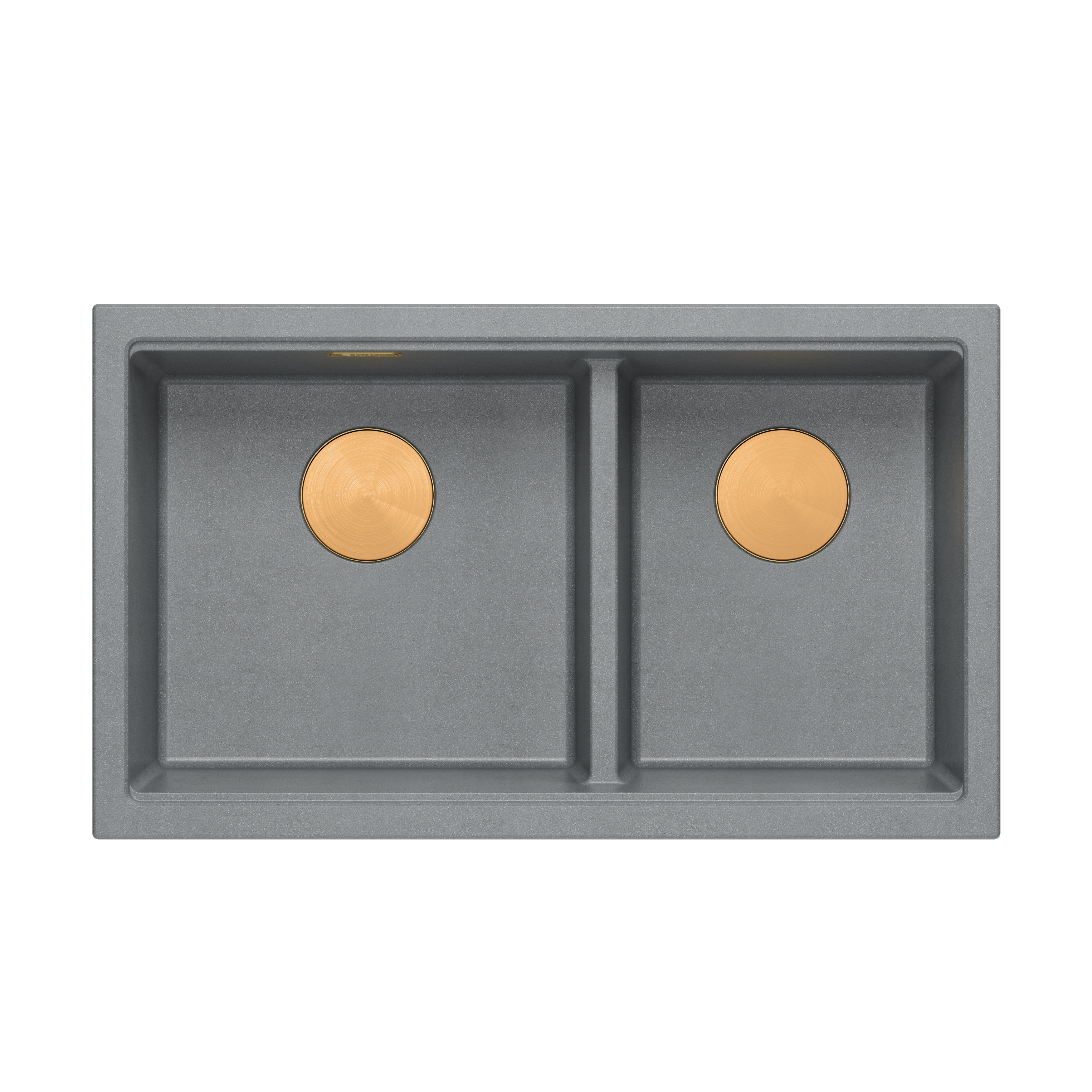 Zlewozmywak granitowy podwieszany szary dwukomorowy Quadron Logan 120 Silver Stone HQL7645U5