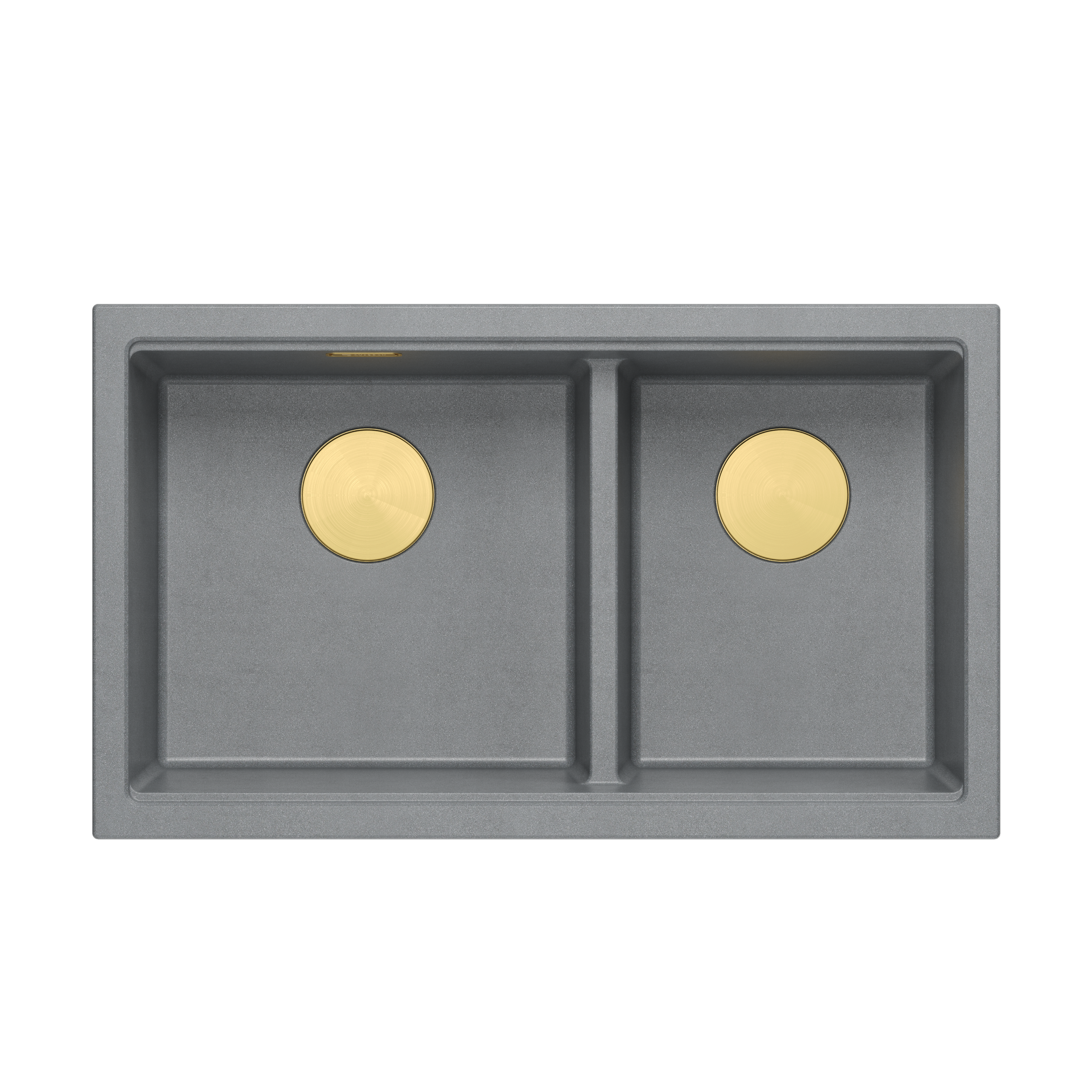 Zlewozmywak granitowy podwieszany szary dwukomorowy Quadron Logan 120 Silver Stone HQL7645U5