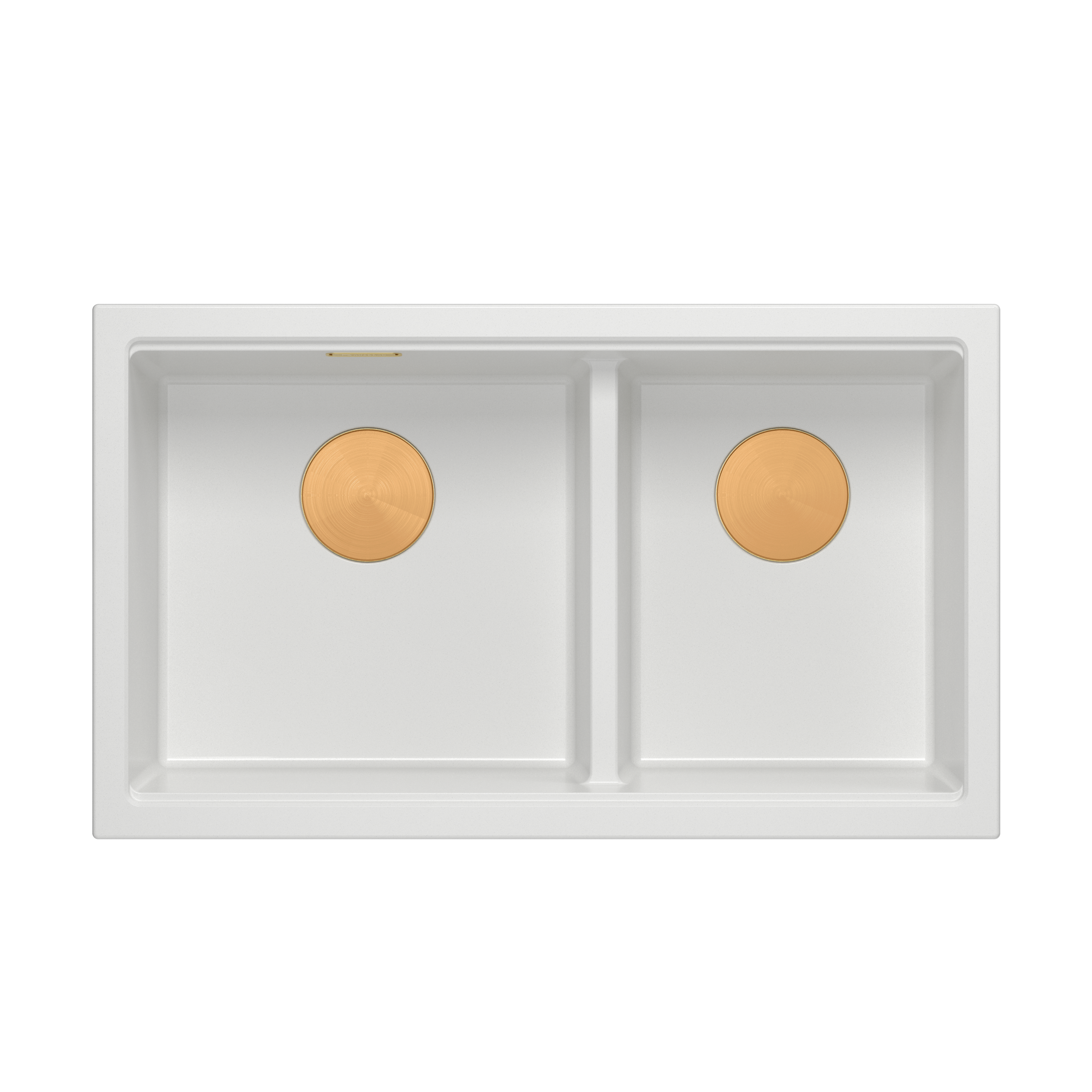 Zlewozmywak granitowy podwieszany biały dwukomorowy Quadron Logan 120 Snow white HQL7645U1