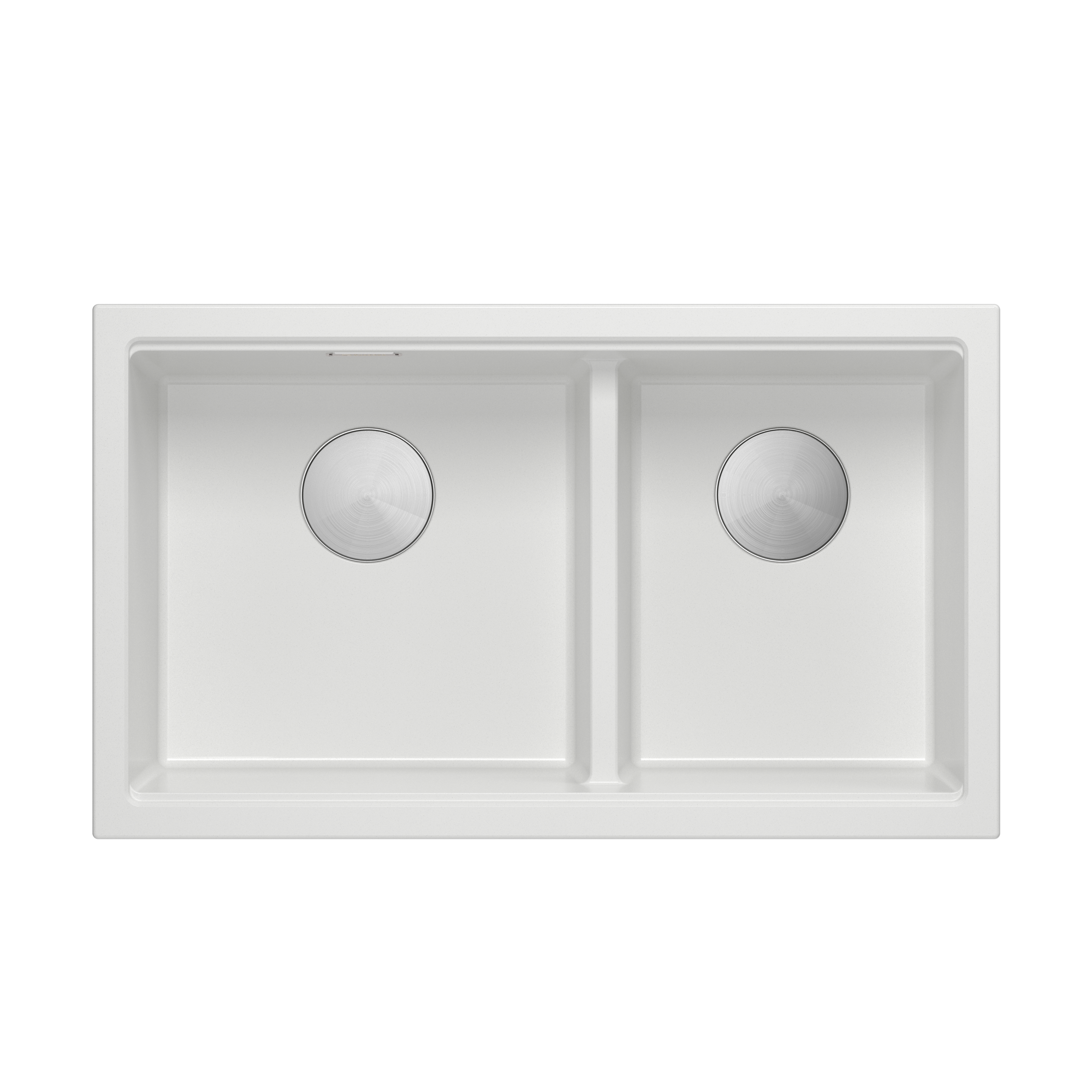 Zlewozmywak granitowy podwieszany biały dwukomorowy Quadron Logan 120 Snow white HQL7645U1