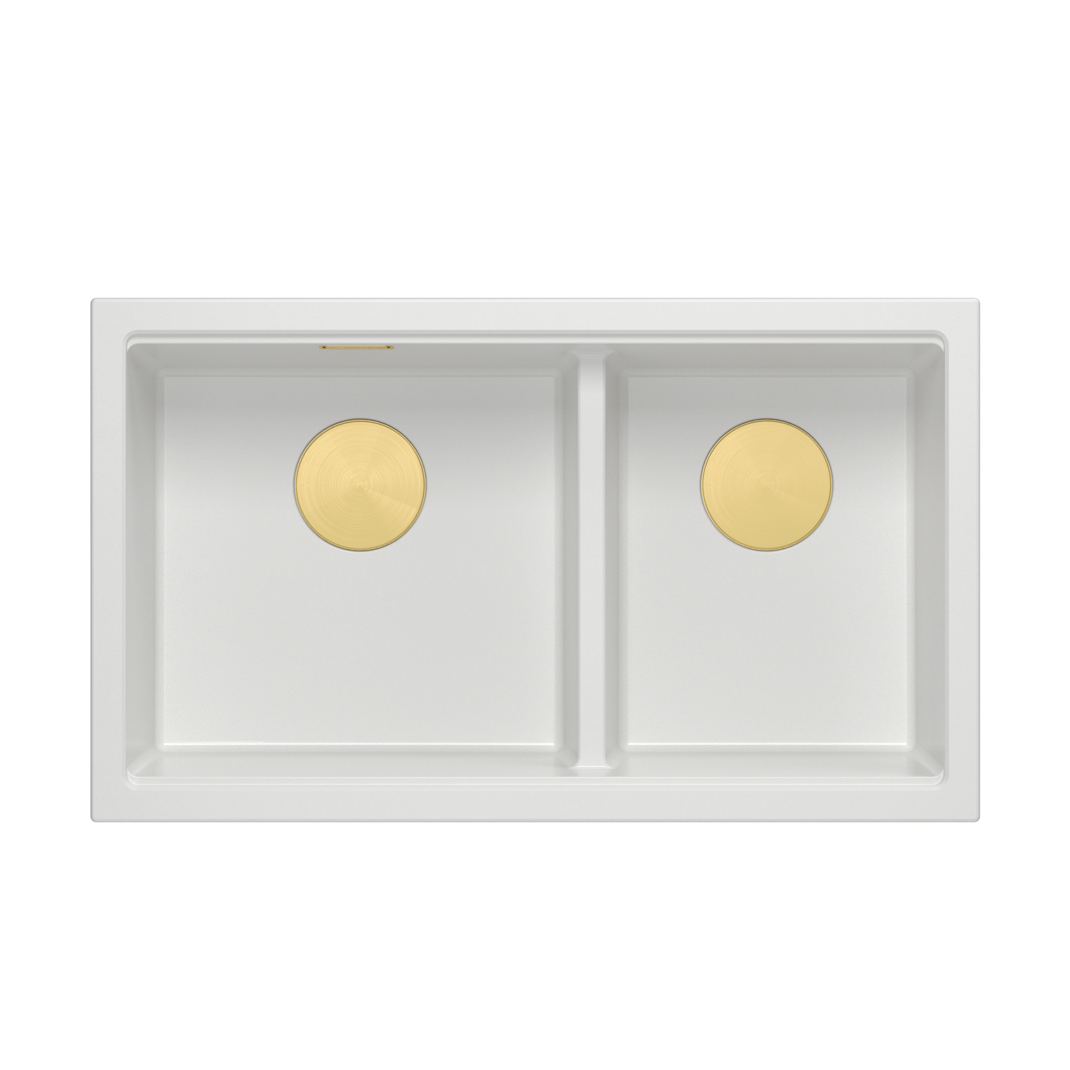 Zlewozmywak granitowy wpuszczany biały dwukomorowy Quadron Logan 120 Snow white HQL7645U1