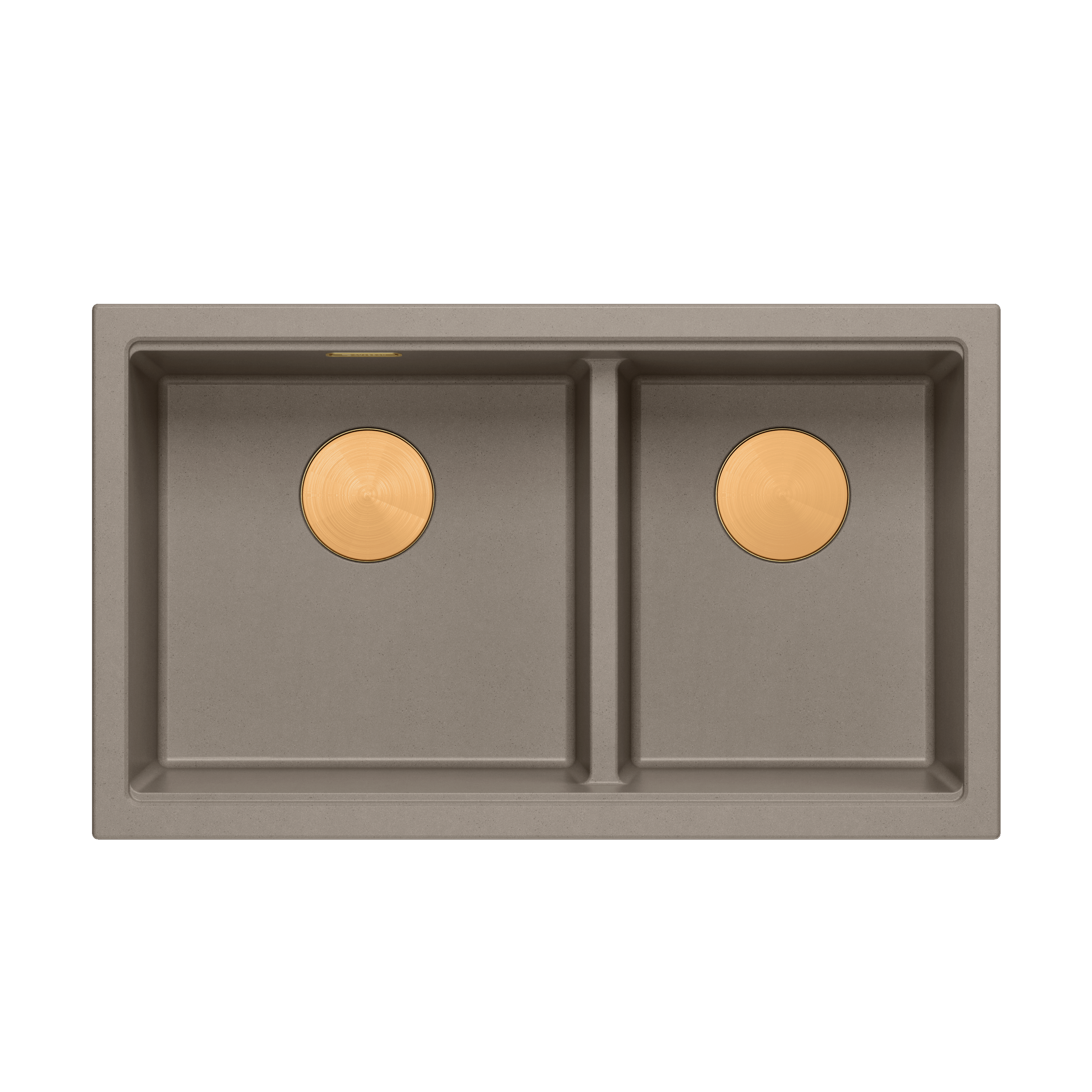 Zlewozmywak granitowy podwieszany beżowy dwukomorowy Quadron Logan 120 Soft Taupe HQL7645U4