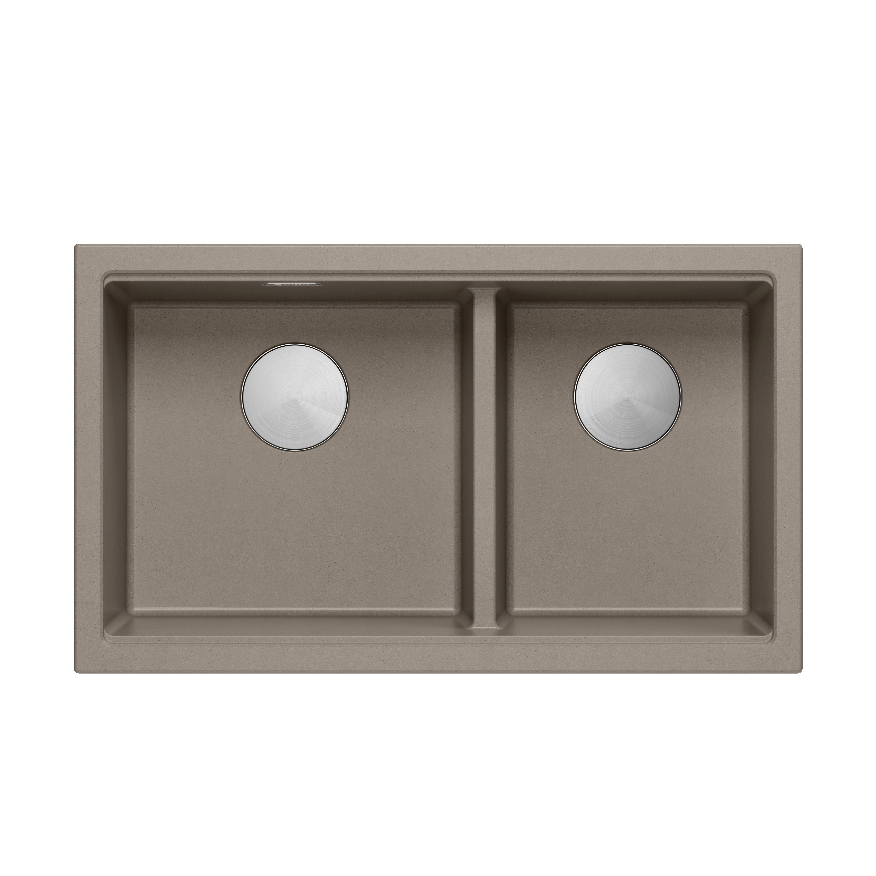 Zlewozmywak granitowy podwieszany beżowy dwukomorowy Quadron Logan 120 Soft Taupe HQL7645U4