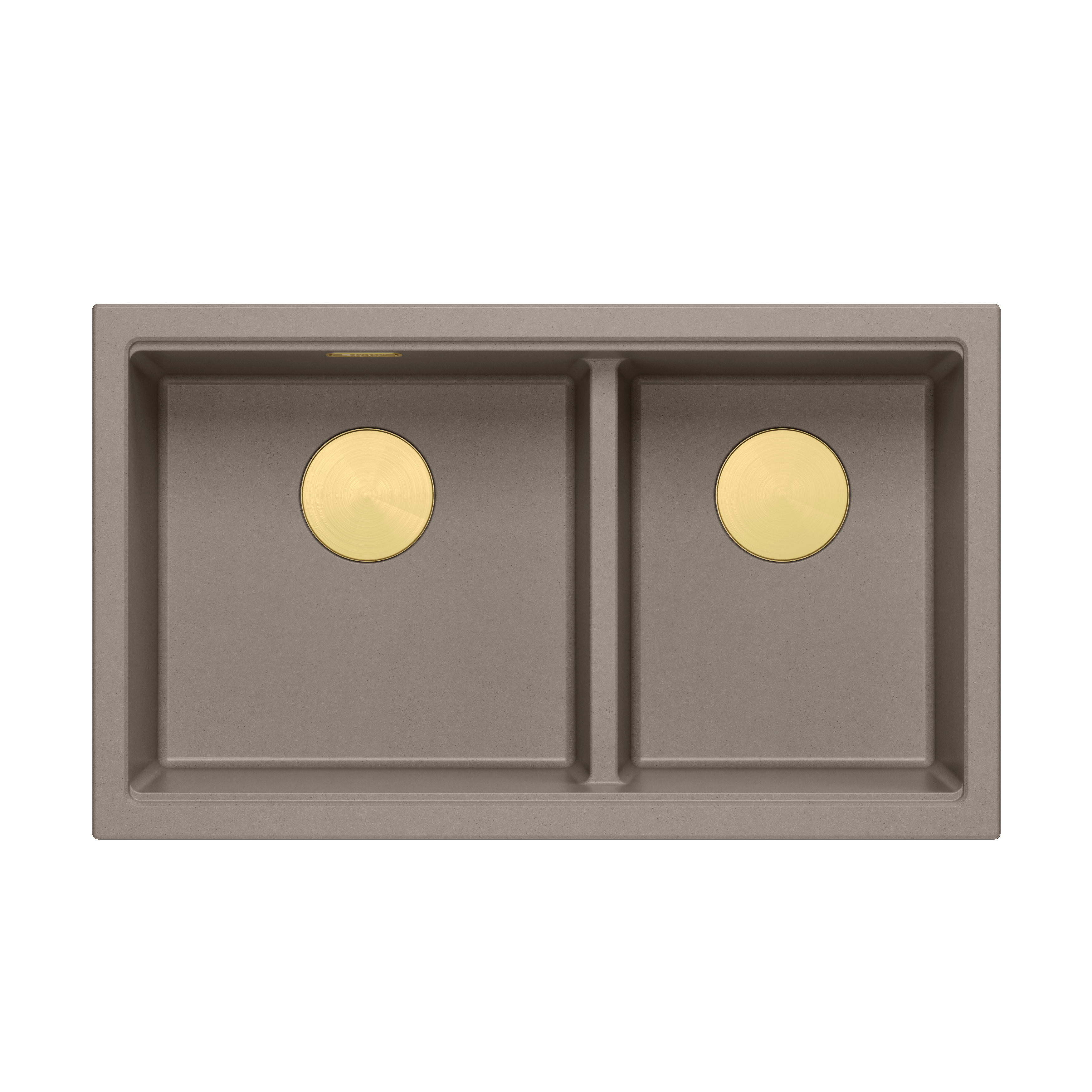 Zlewozmywak granitowy podwieszany beżowy dwukomorowy Quadron Logan 120 Soft Taupe HQL7645U4