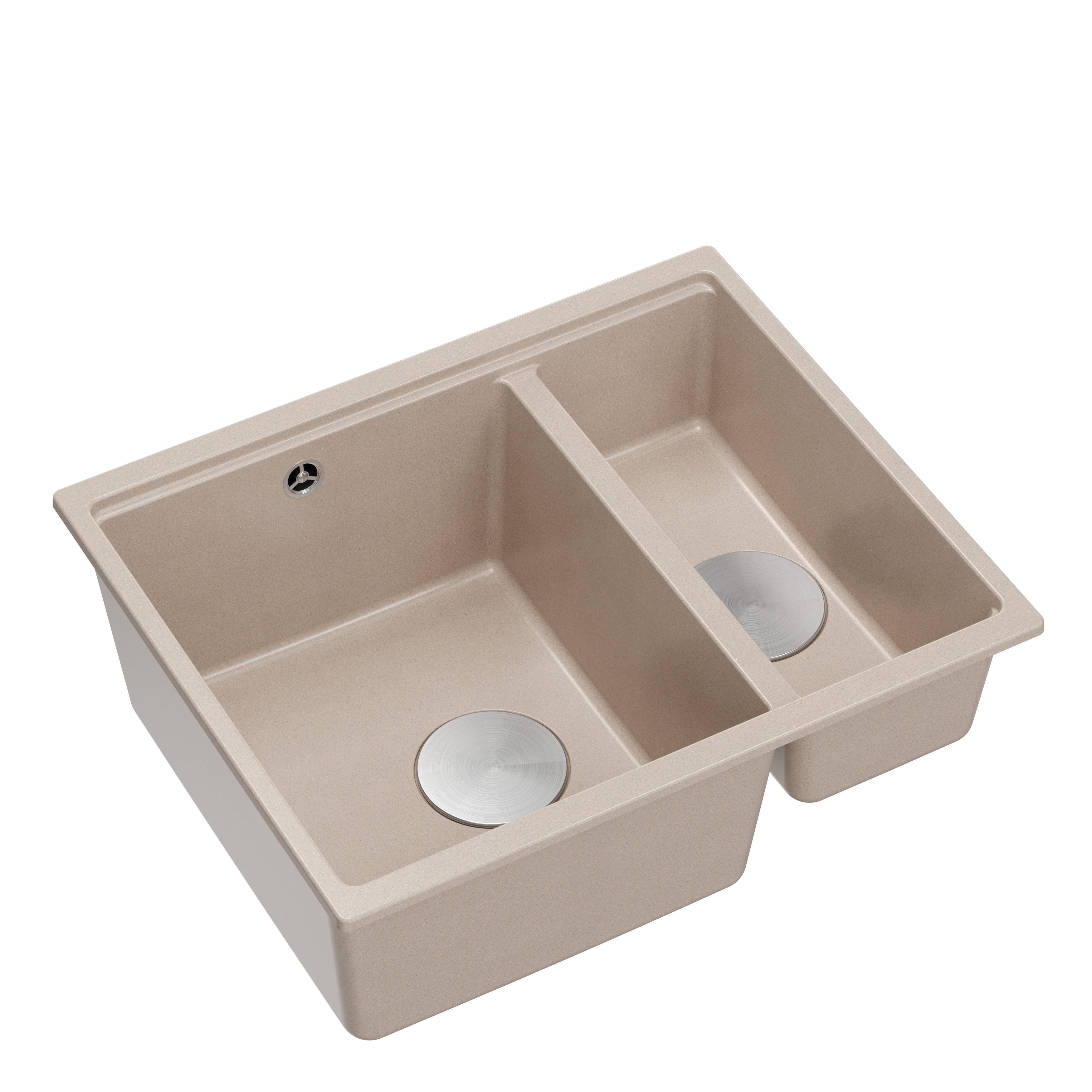 Zlewozmywak granitowy 1,5 komorowy podwieszany beżowy Quadron Logan 150 Pearl Beige HCQL5646U2