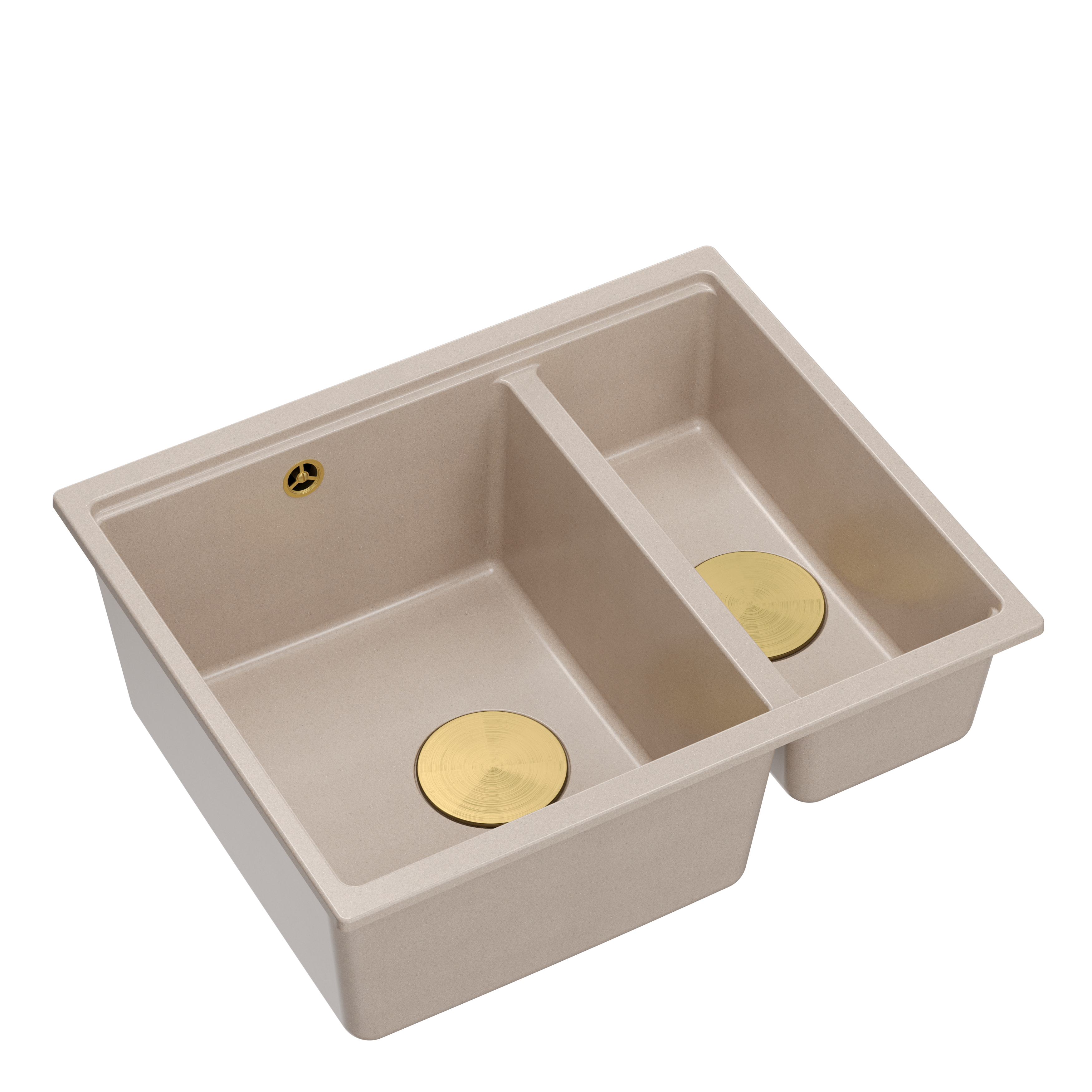 Zlewozmywak granitowy 1,5 komorowy podwieszany beżowy Quadron Logan 150 Pearl Beige HCQL5646U2