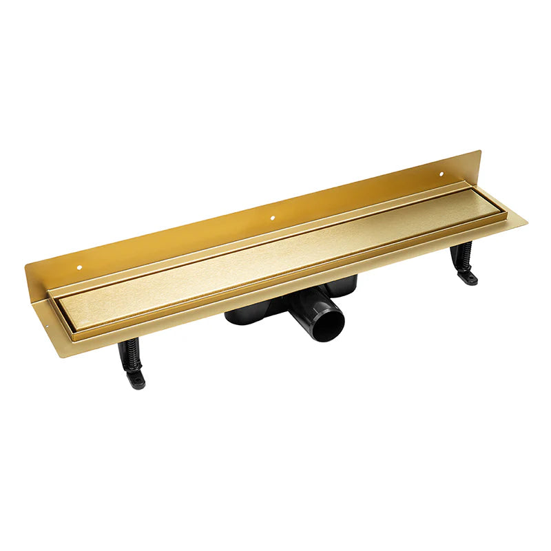 Odpływy przyścienne 2 złote i stalowy, listwy spadkowe 150 cm 2 złote i 1 stalowa