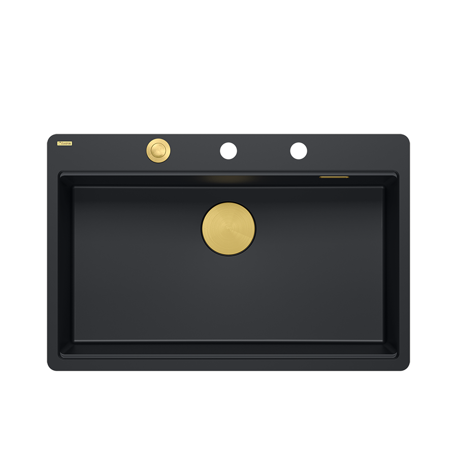 Zestaw zlewozmywak granitowy QUADRON MARC 110 FM czarny mat akcesoria