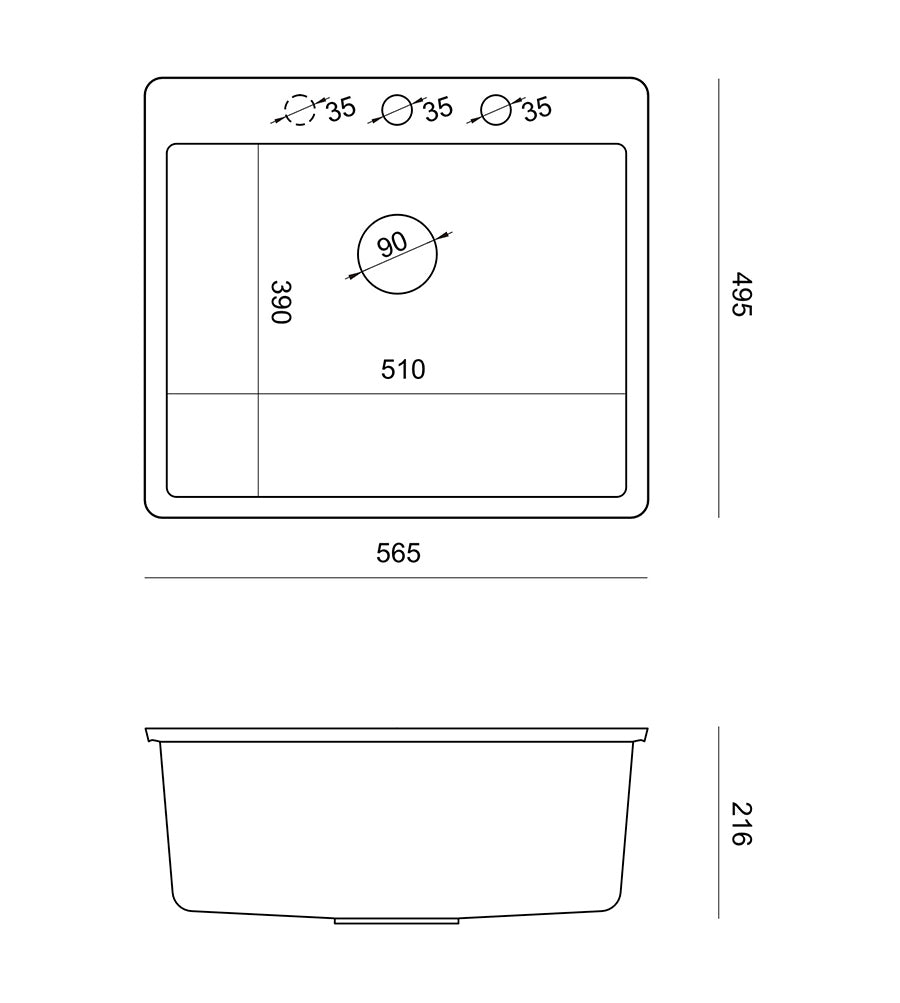 Zlewozmywak granitowy QUADRON MORGAN 110 FM szary