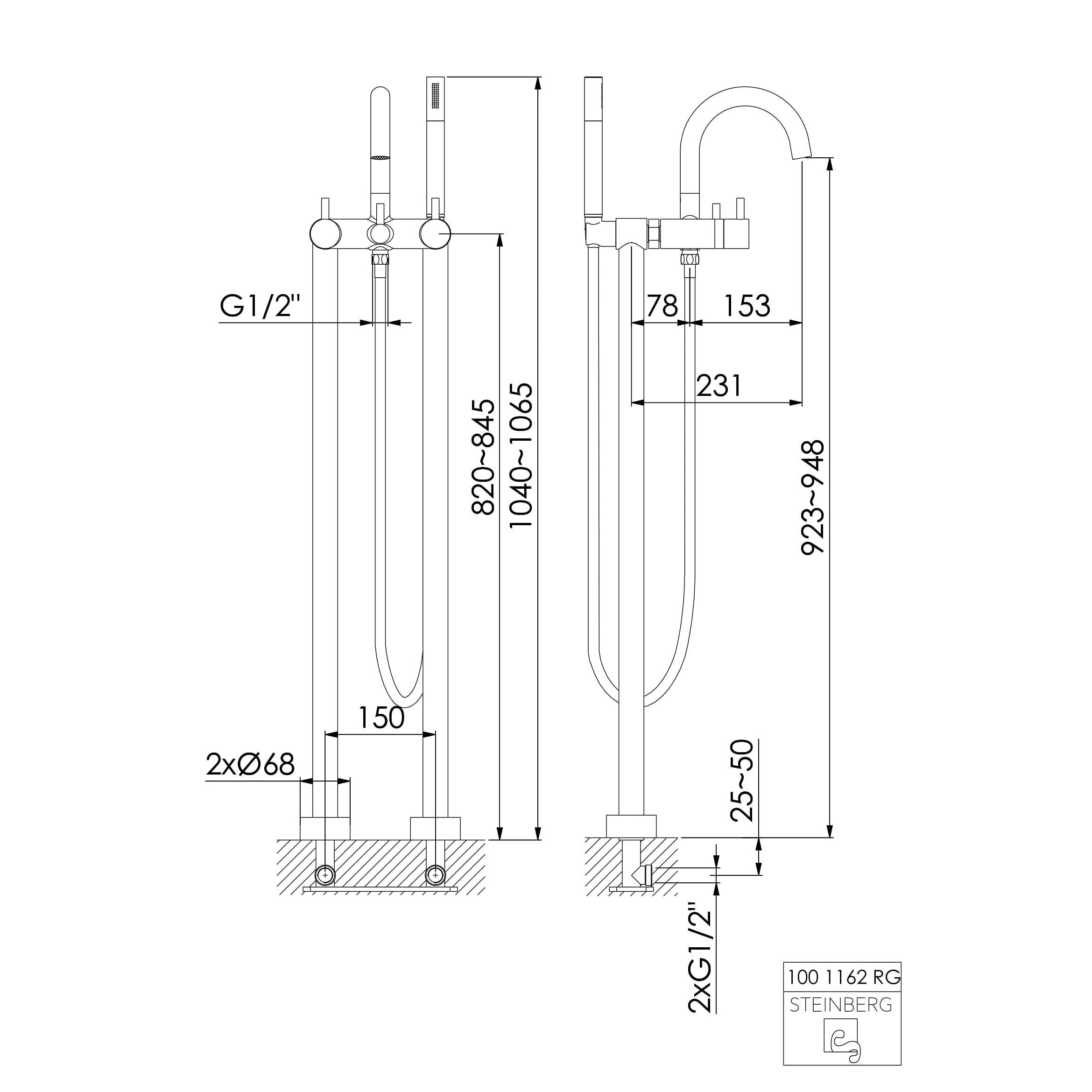 Bateria wannowa wolnostojąca Steinberg Seria 100 1162