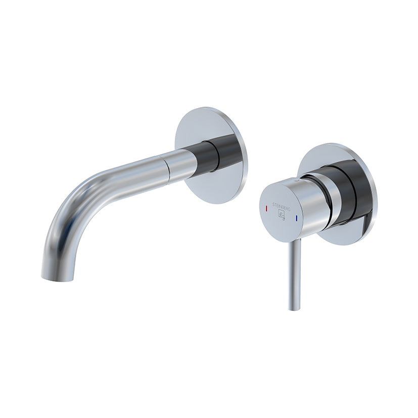 Bateria umywalkowa ścienna Steinberg Seria 100 1804 3, wylewka 165 mm
