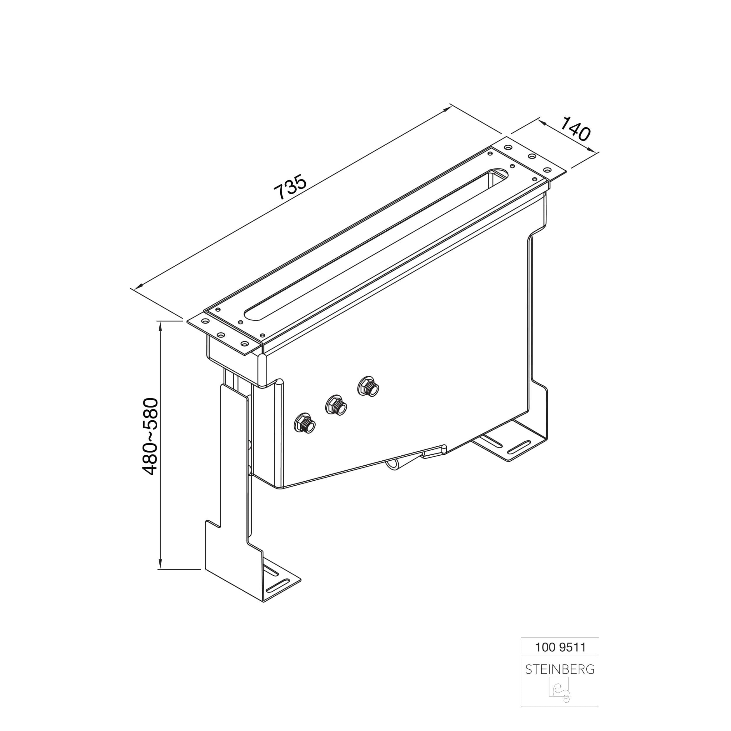 Stelaż montażowy z płytą montażową do armatur nawannowych Steinberg 100 9511