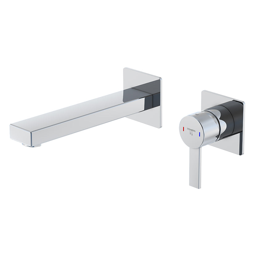 Bateria umywalkowa ścienna Steinberg Seria 120 1804 3 / 1814 3, wylewka 145 / 200 mm
