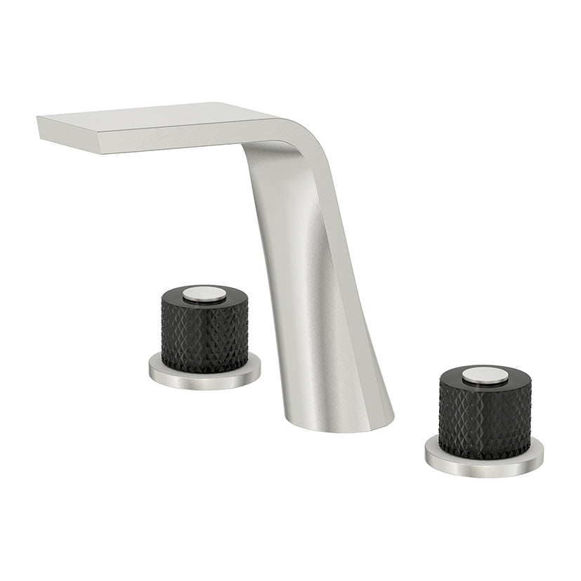 3-otworowa bateria umywalkowa Steinberg Seria 360 2000 Crystal, czarne pokrętła