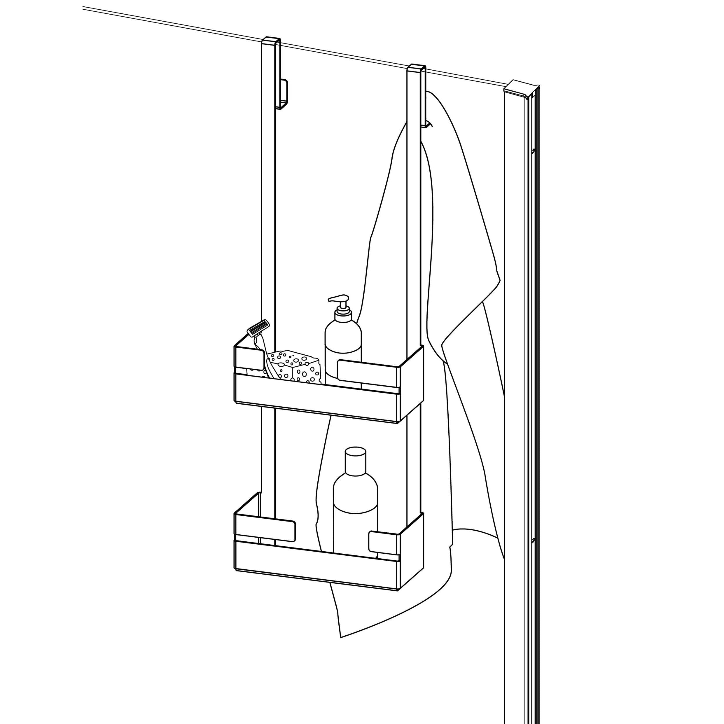 Półka wieszana na kabinę Deante Mokko ADM_N54K 2
