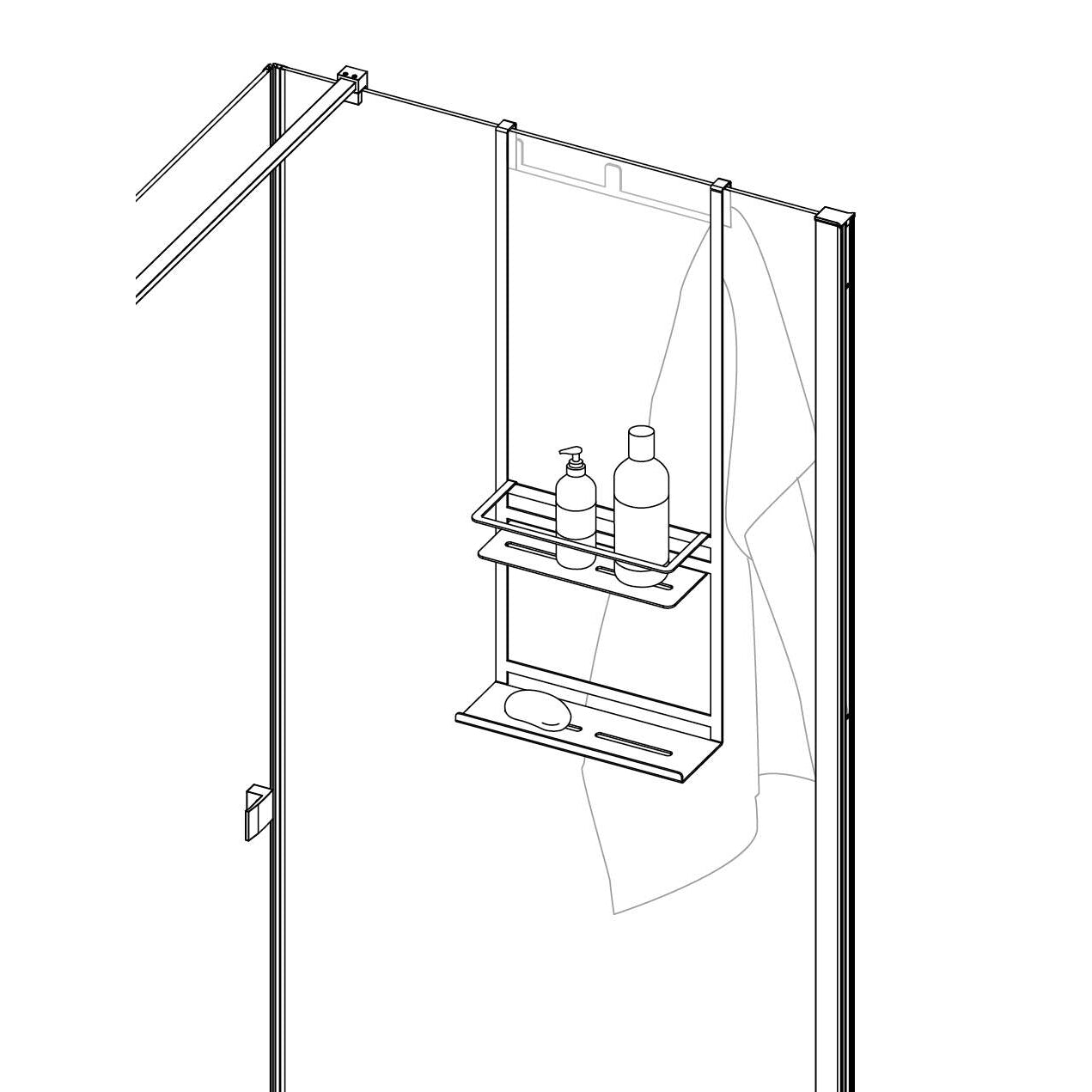 Półka wieszana na kabinę Deante Mokko ADM_A52K 2
