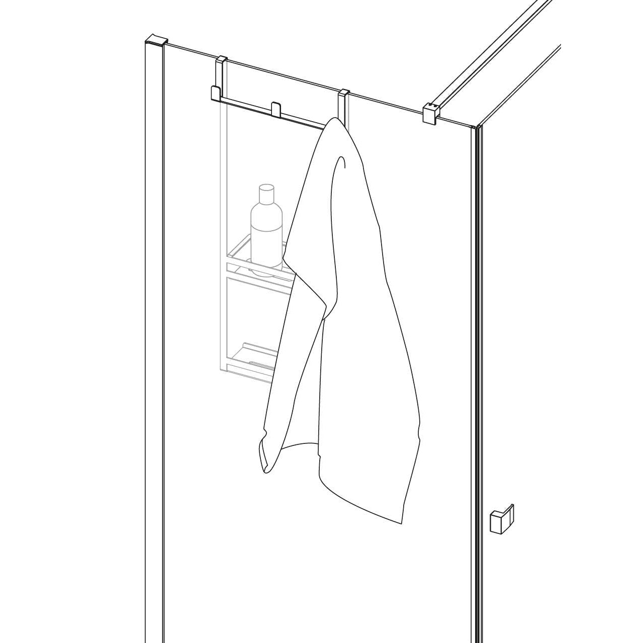 Półka wieszana na kabinę Deante Mokko ADM_A52K 3