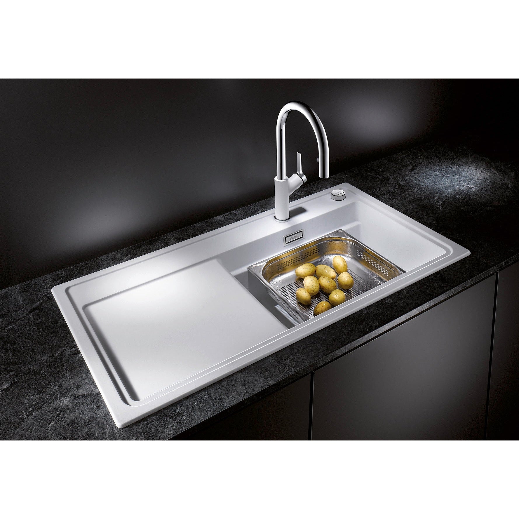 Bateria BLANCO CARENA-S Vario Silgranit-Look Alumetalik/Chrom