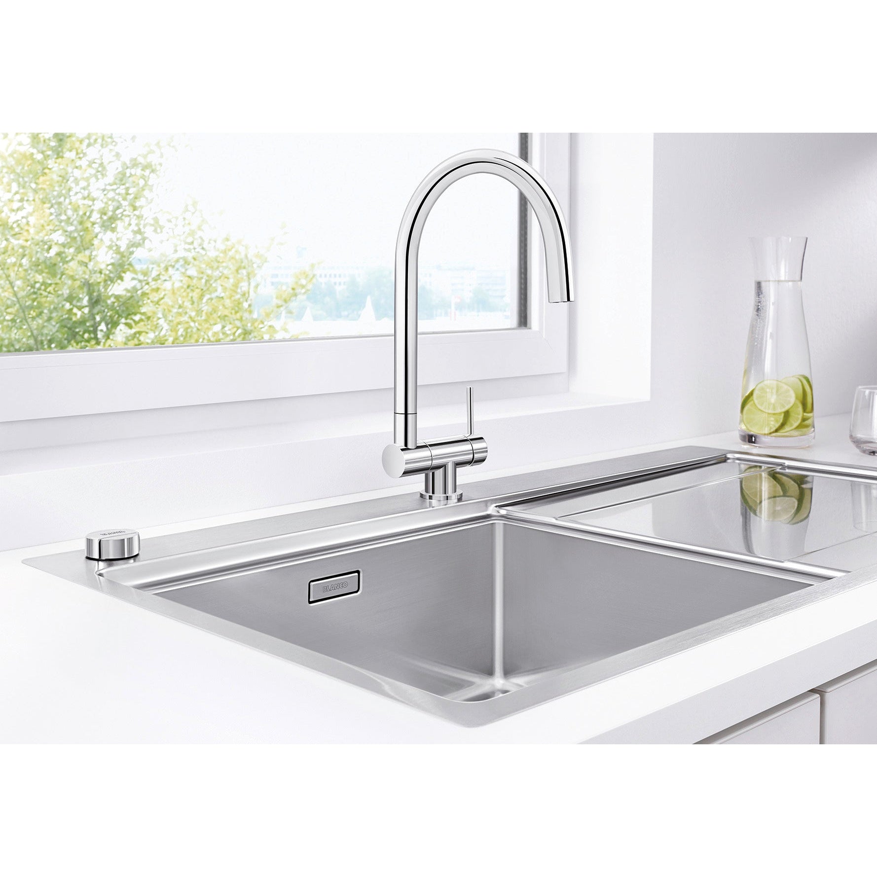 Bateria BLANCO CORESSA-F, dźwignia z prawej/lewej strony, montaż przy oknie