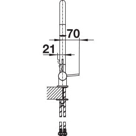 Bateria BLANCO CORESSA-F, dźwignia z prawej/lewej strony, montaż przy oknie