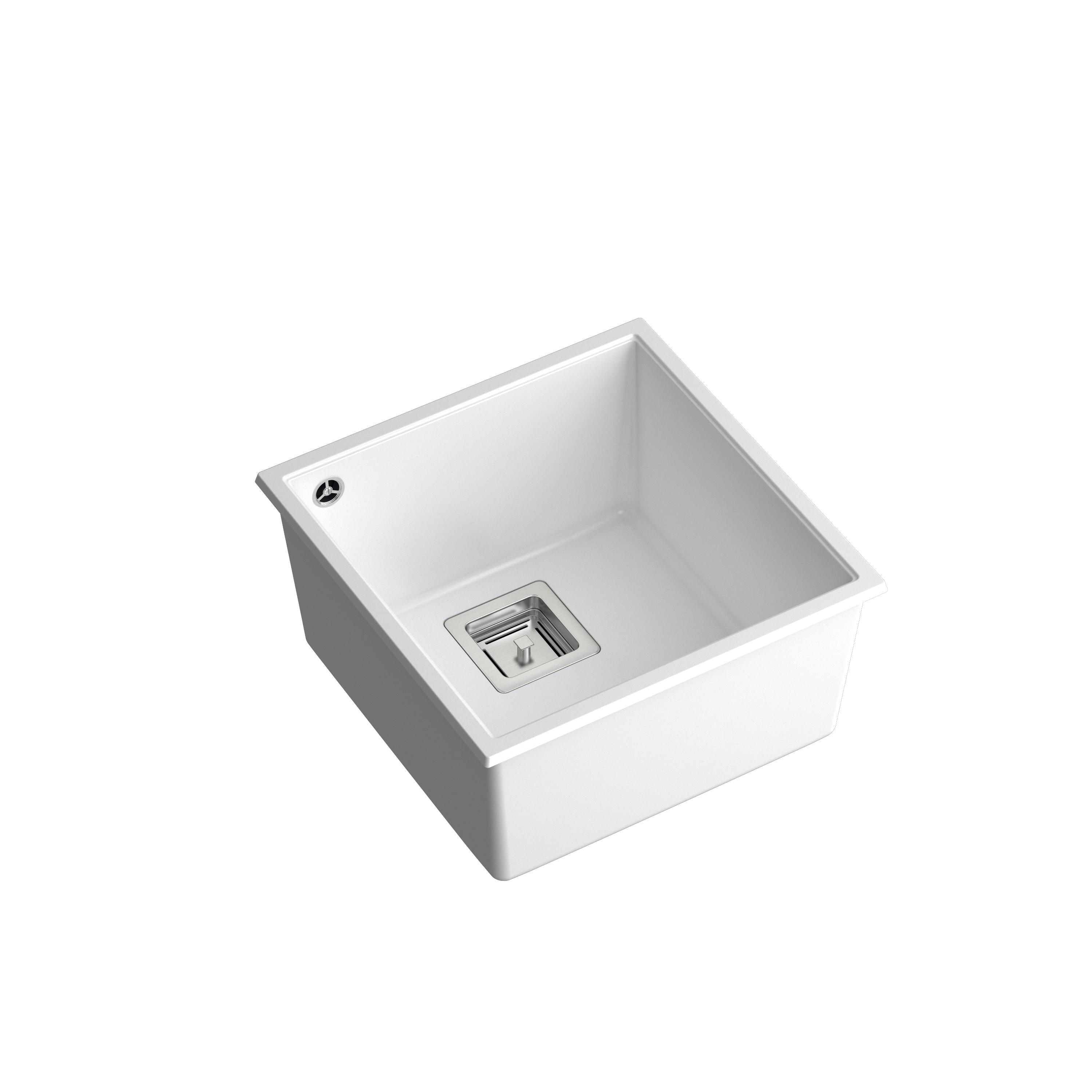 Zlewozmywak granitowy Quadron DAVID 40 GraniteQ snow white - biały