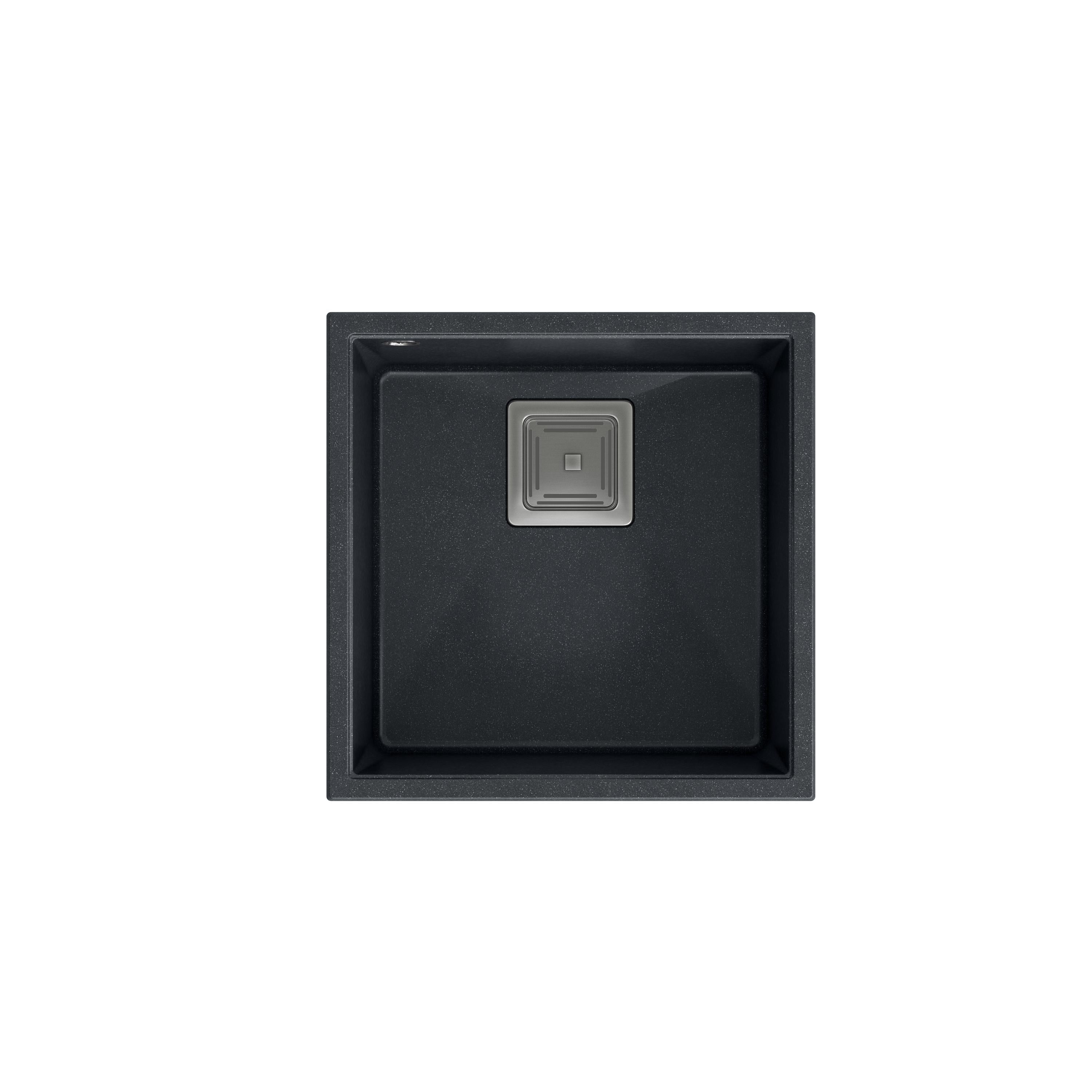 Zlewozmywak granitowy Quadron DAVID 40 GraniteQ black diamond - czarny elementy miedziane / stalowe / złote