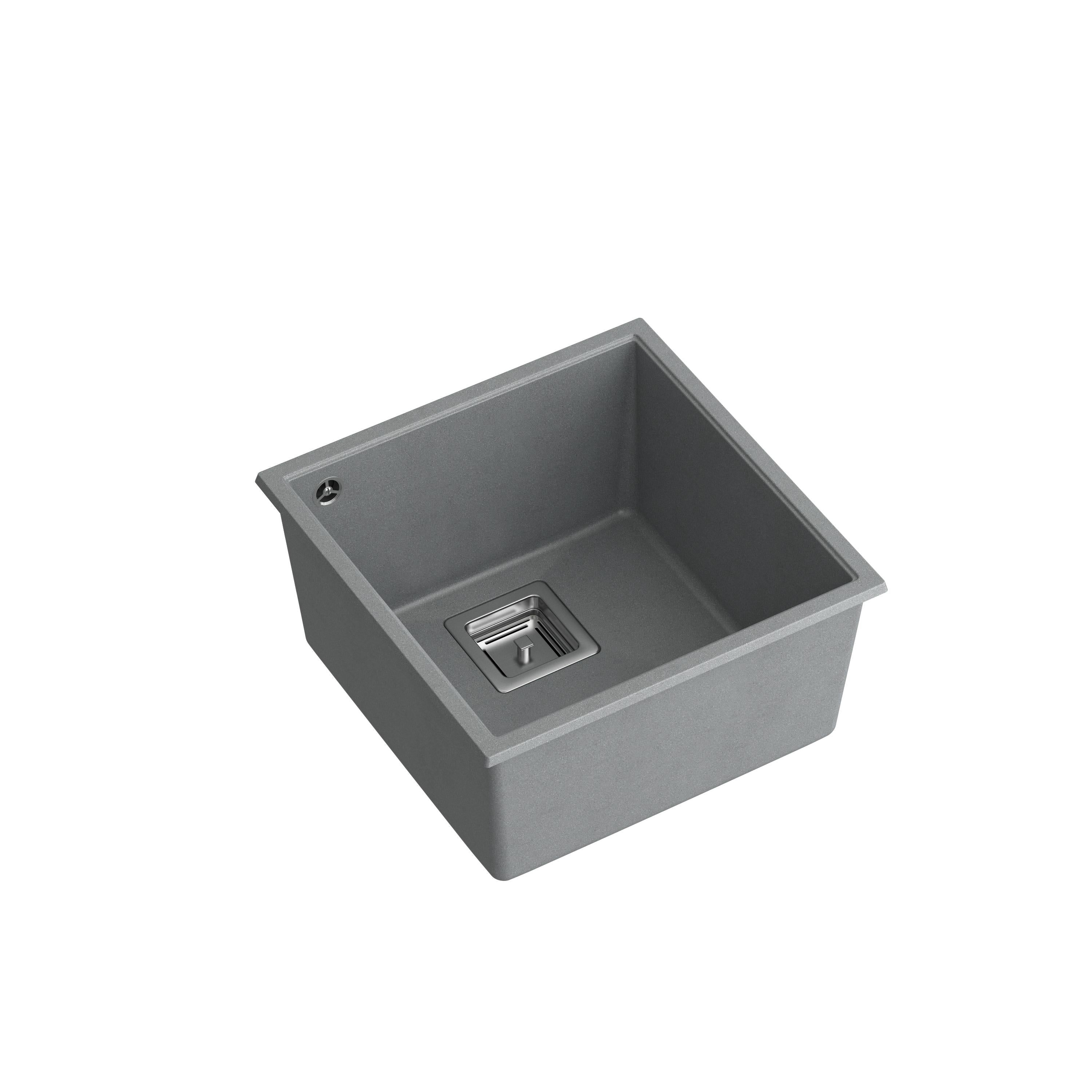 Zlewozmywak granitowy Quadron DAVID 40 GraniteQ silver stone