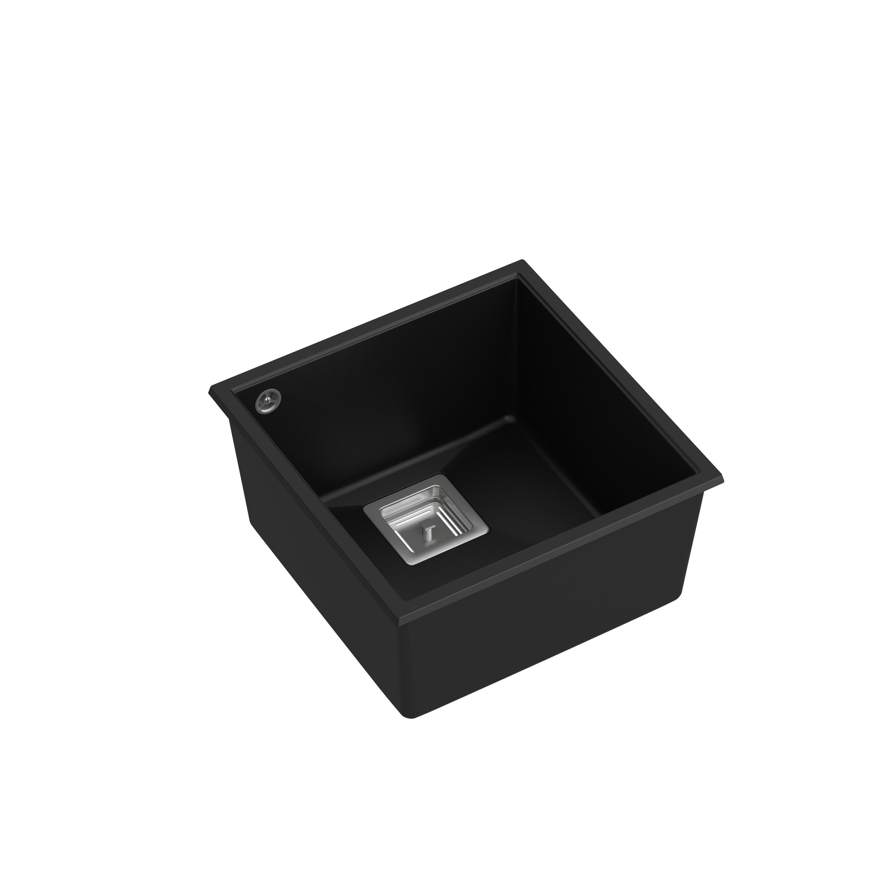 Zlewozmywak granitowy Quadron DAVID 40 GraniteQ pure carbon - czarny