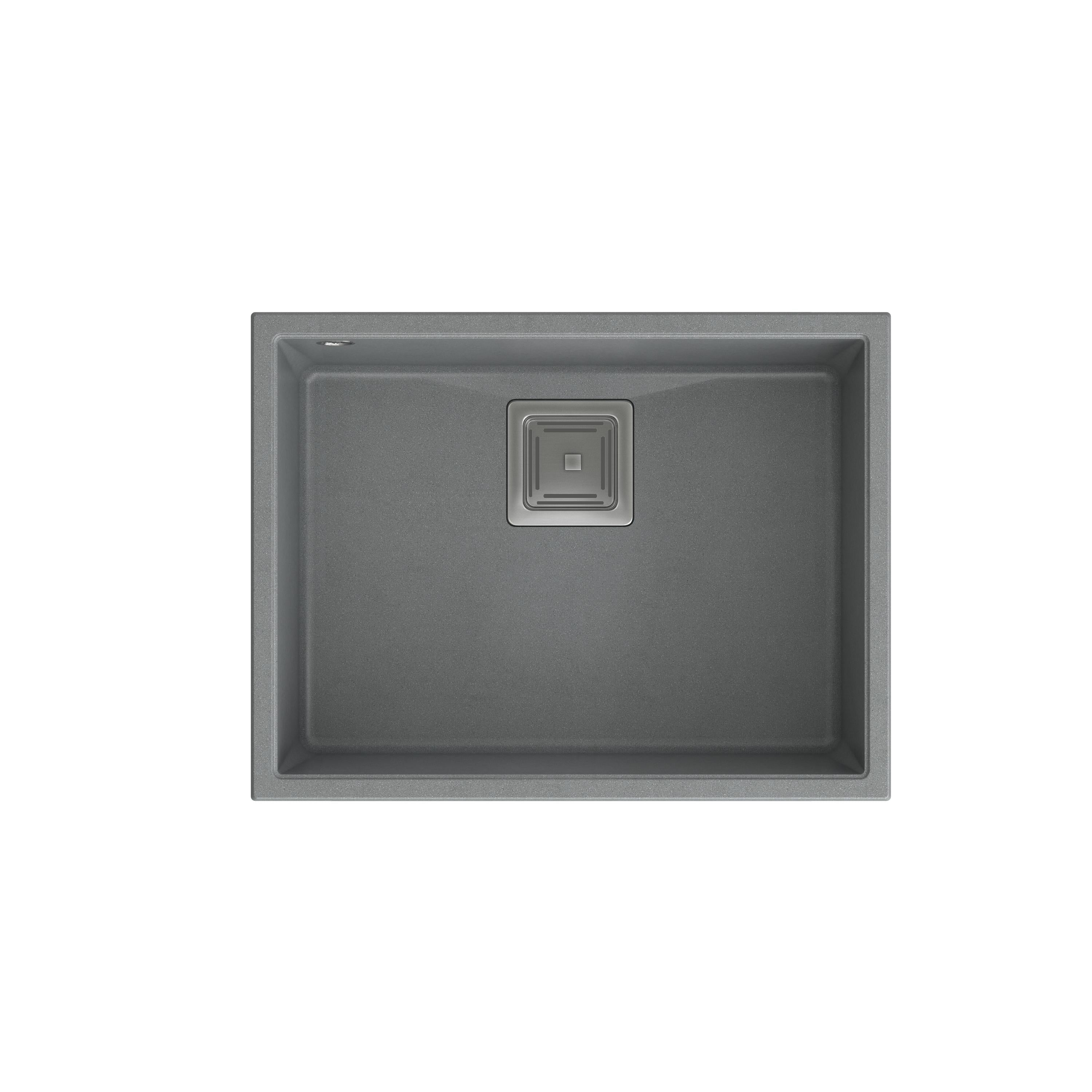 Zlewozmywak granitowy Quadron DAVID 50 GraniteQ silver stone