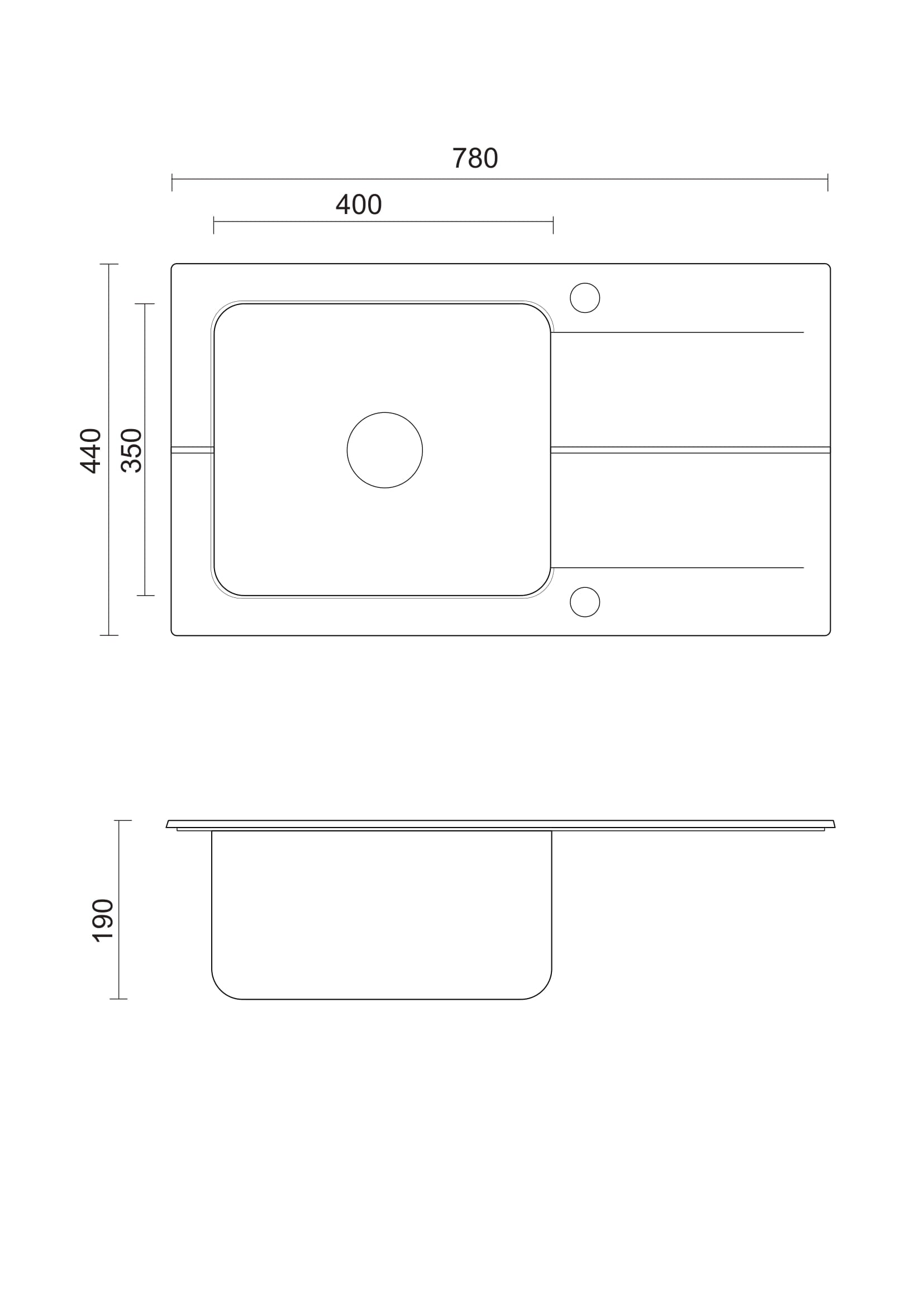 Zlewozmywak granitowo-stalowy 78x44 cm Steiner EDWARD 111 Fusion Steingran Hybrid Plus czarny z syfonem manualnym i zaślepką FUS_E7844CZ