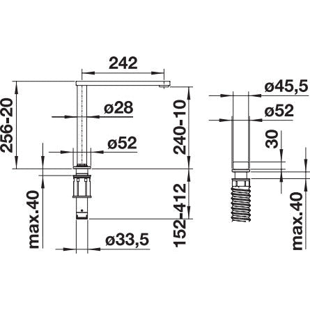 Bateria BLANCO ELOSCOPE-F II, montaż przy oknie