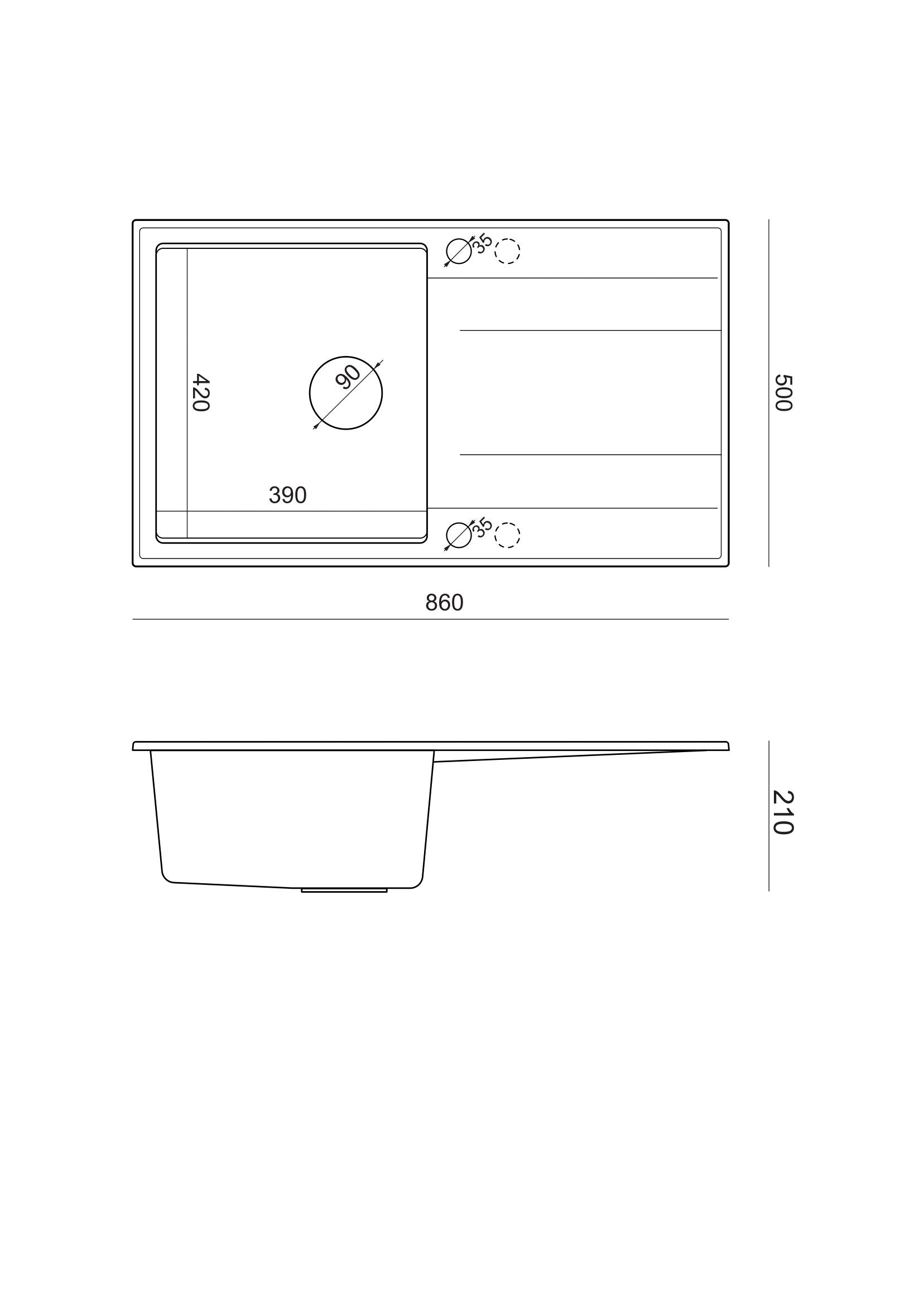 Zlewozmywak granitowy czarny matowy Quadron Evan 111 GraniteQ z syfonem Push 2 Open pure carbon