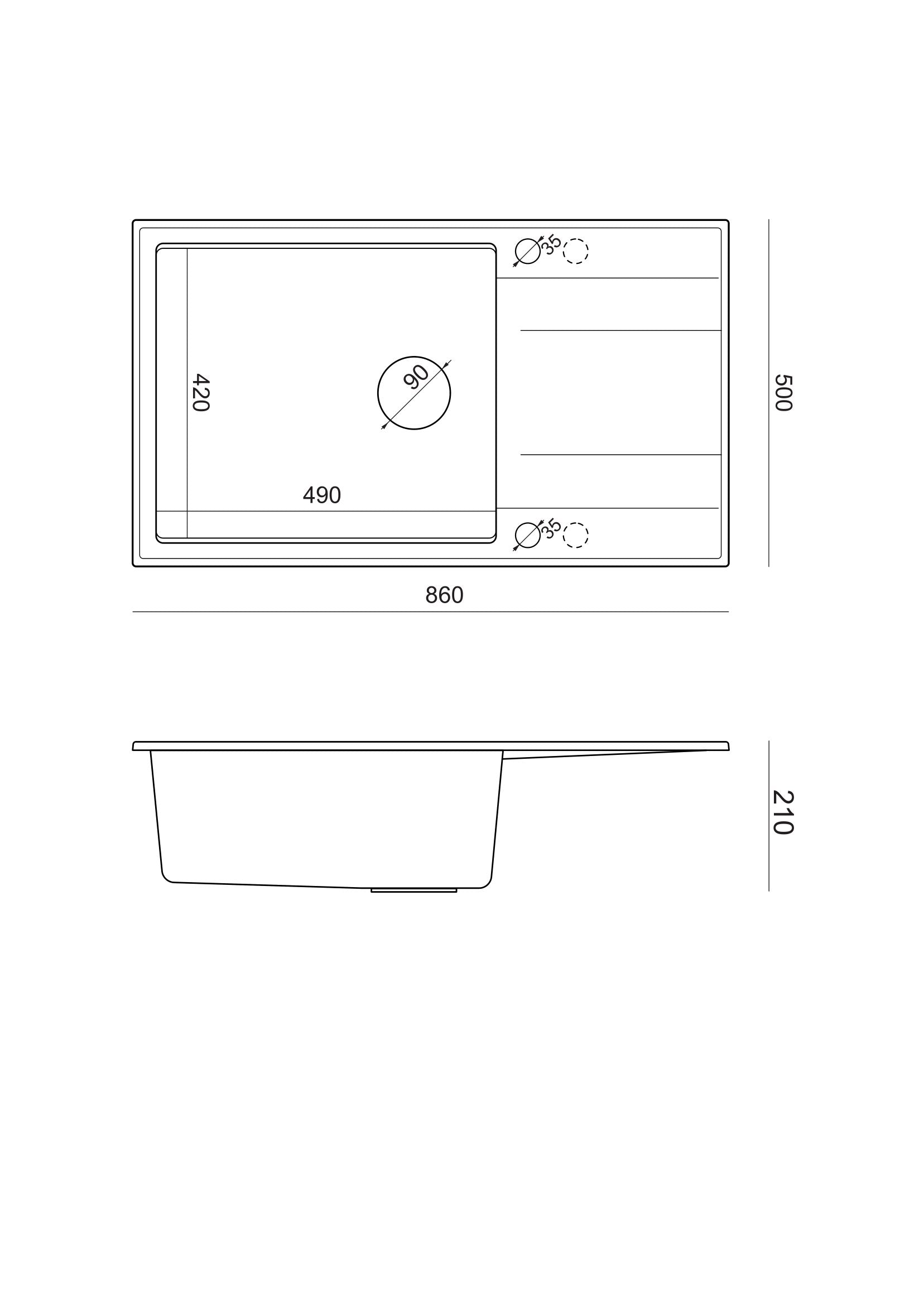 Zlewozmywak granitowy czarny matowy Quadron Evan 136 XL GraniteQ z syfonem Push To Open pure carbon