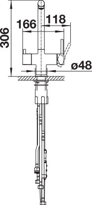 Bateria kuchenna BLANCO FONTAS II - czarny mat wyciągana wylewka
