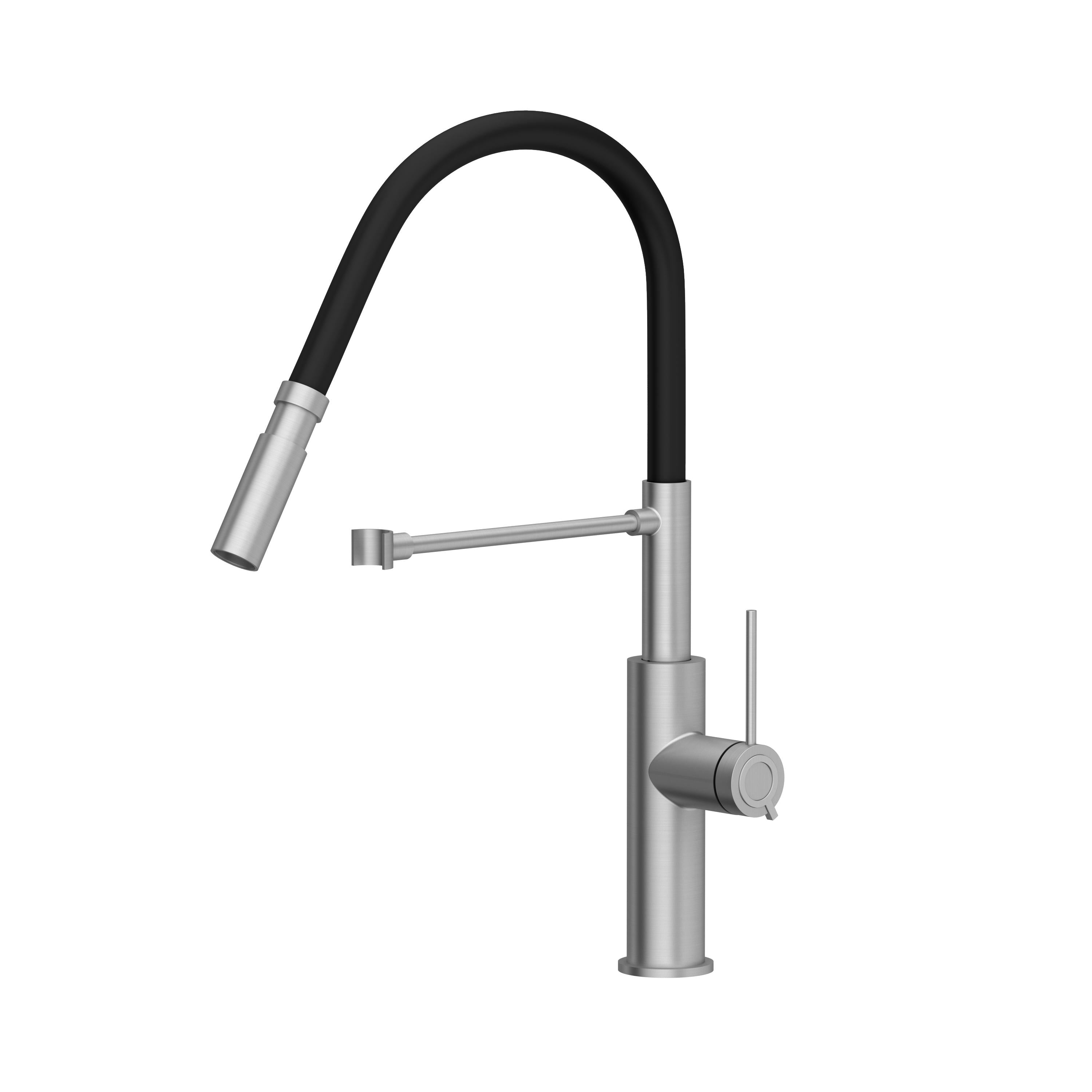 Bateria kuchenna Quadron GEMMA Q LINE SteelQ stal szczotkowana, czarny wąż
