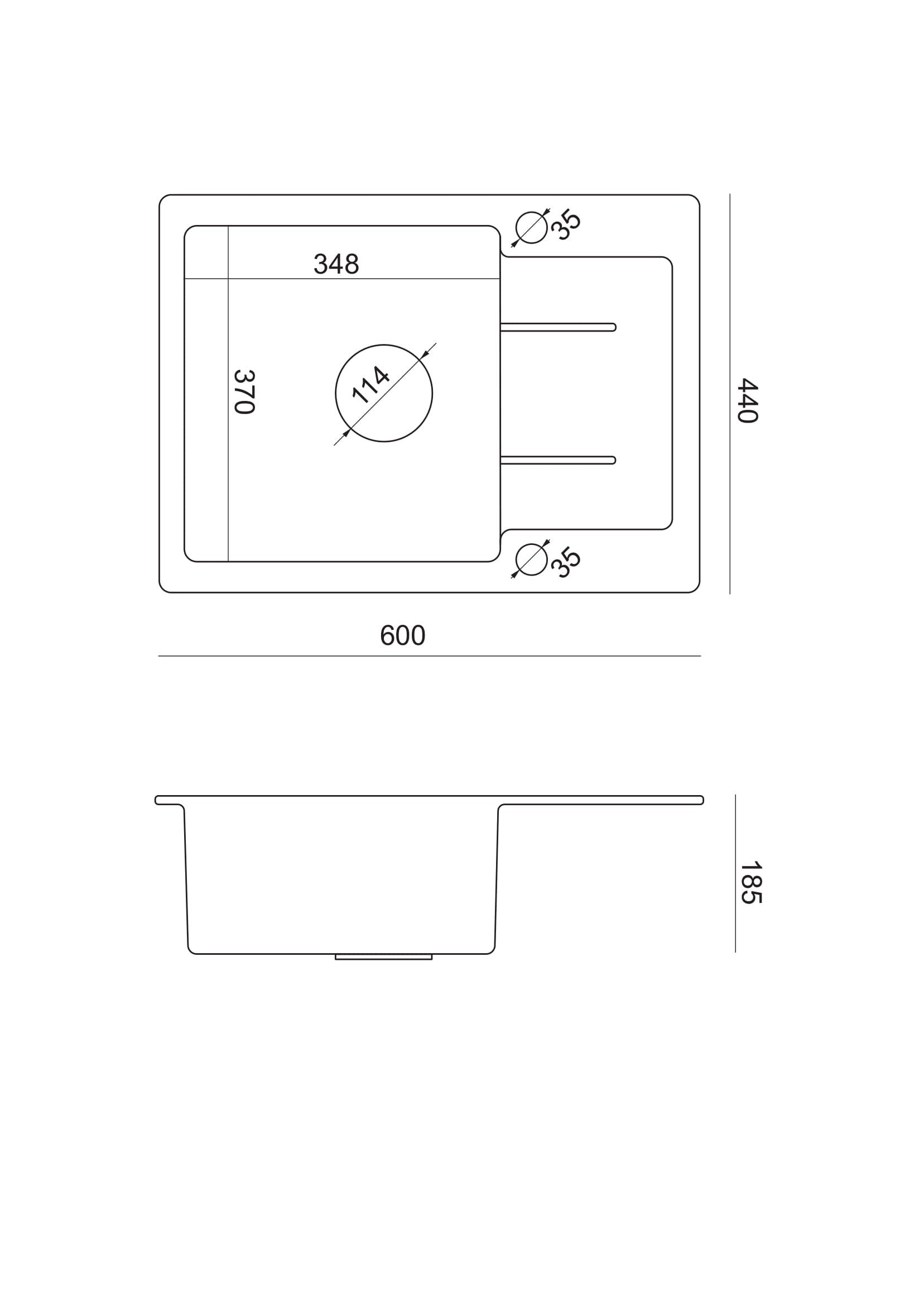 Zlewozmywak granitowy Steiner GEORGE 116 czarny (60x44x18,5) HCQG6044CZK