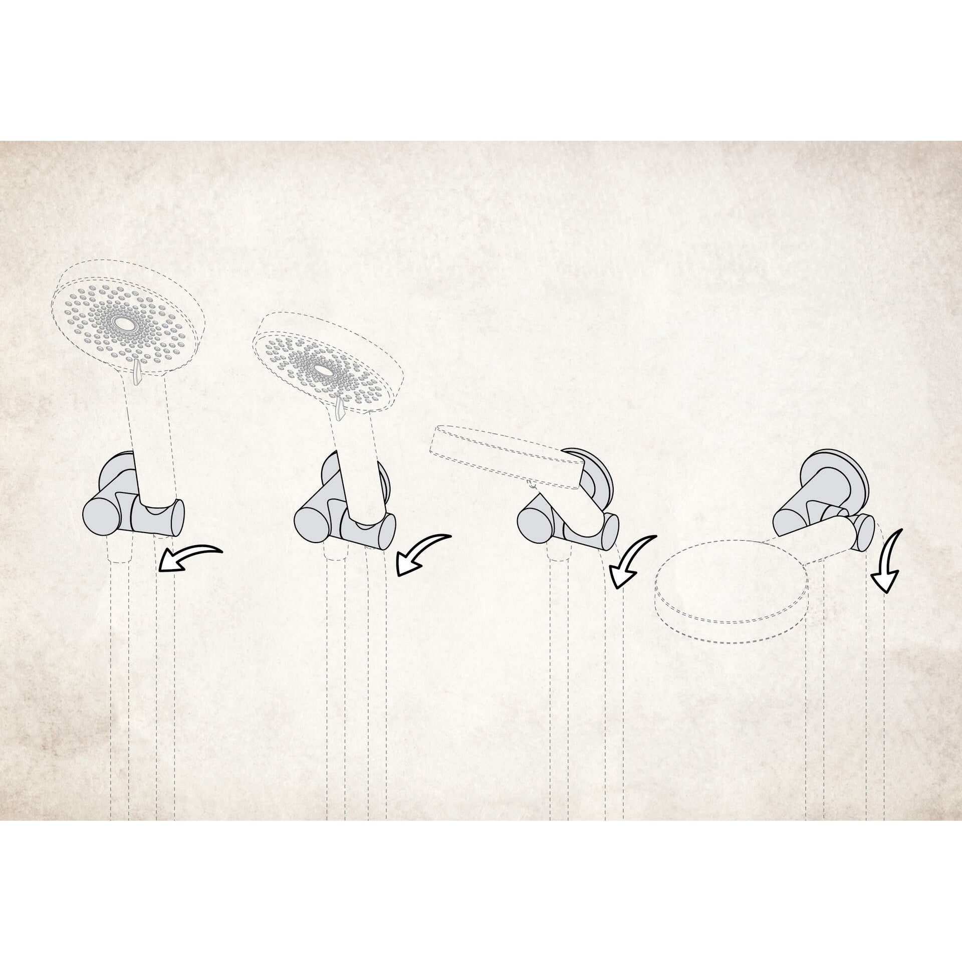 Przyłącze kątowe okrągłe z uchwytem na słuchawkę Deante Cascada NAC_057K 2