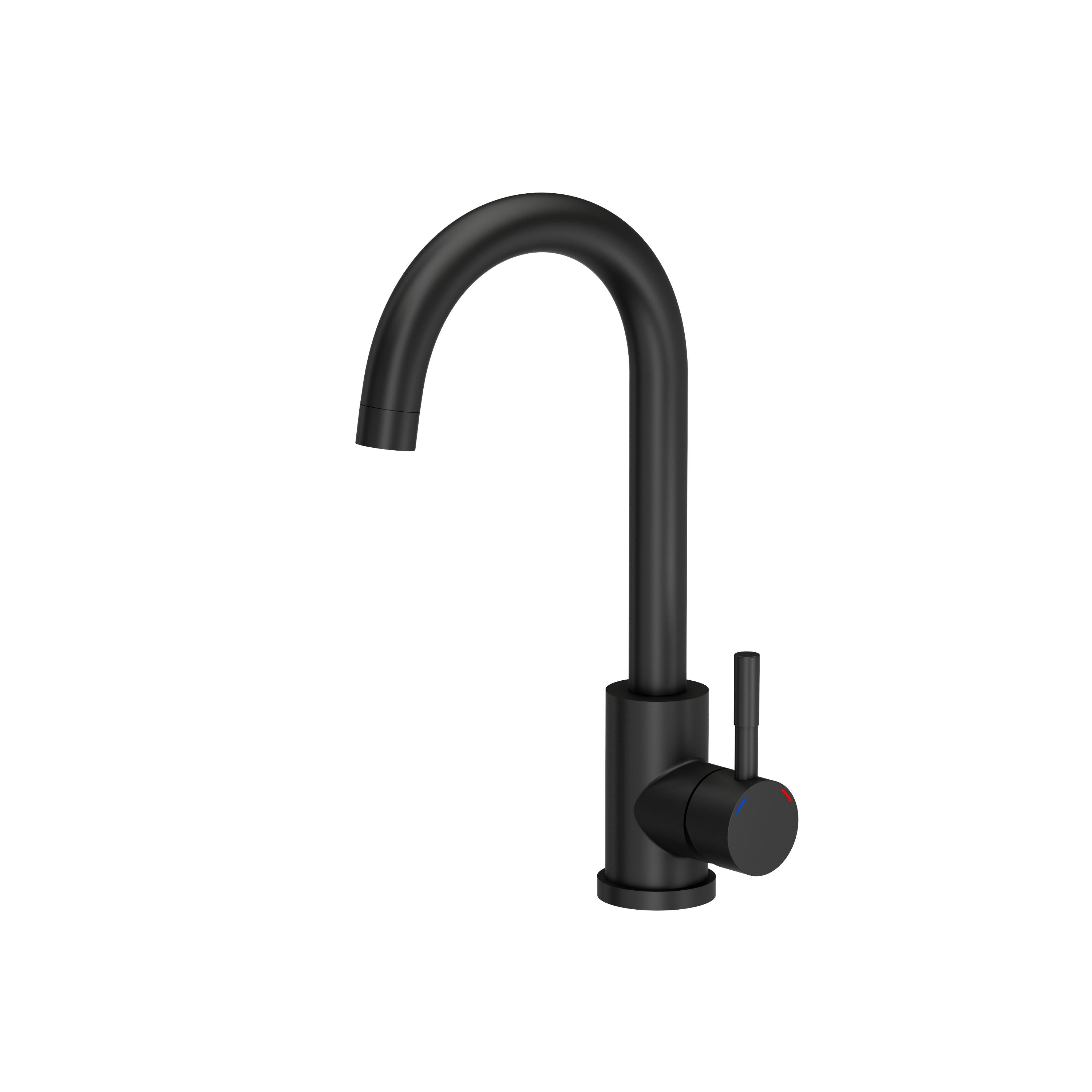 Zlewozmywak granitowy Steiner JOHNNY 116 Steingran VERY BLACK czarny mat (60x44x18,5) z syfonem + bateria very black mat + dozownik + rollmata HCQJ6044BLM_BDR