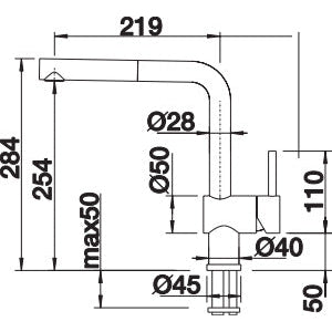 Bateria kuchenna BLANCO LINUS-S Silgranit-Look, wyciągana wylewka