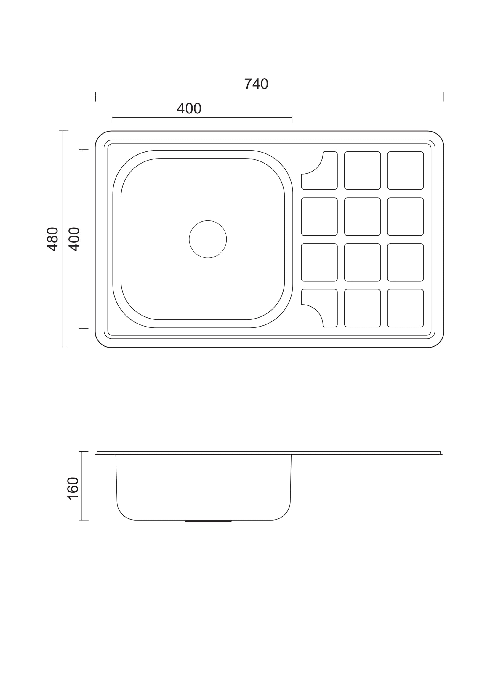 Zlewozmywak stalowy Steiner LOUIS 111 Steinsteel satyna HD111SAT7848