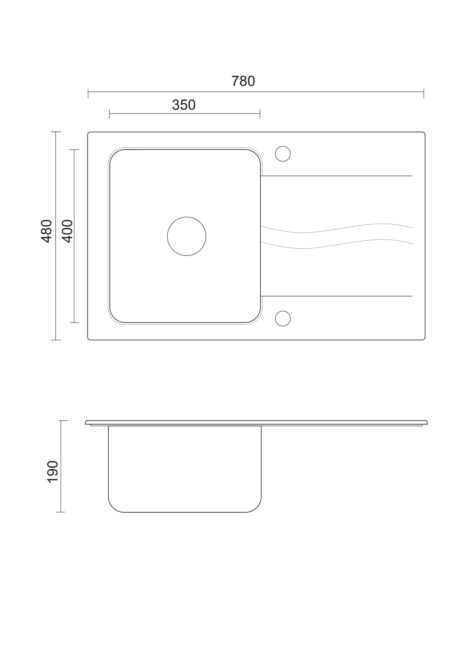 Zlewozmywak granitowo-stalowy 78x48 cm Steiner MICHAEL 111 Fusion Steingran Hybrid Plus biały z komorą stalową z syfonem manualnym i zaślepką FUS_M7848BI
