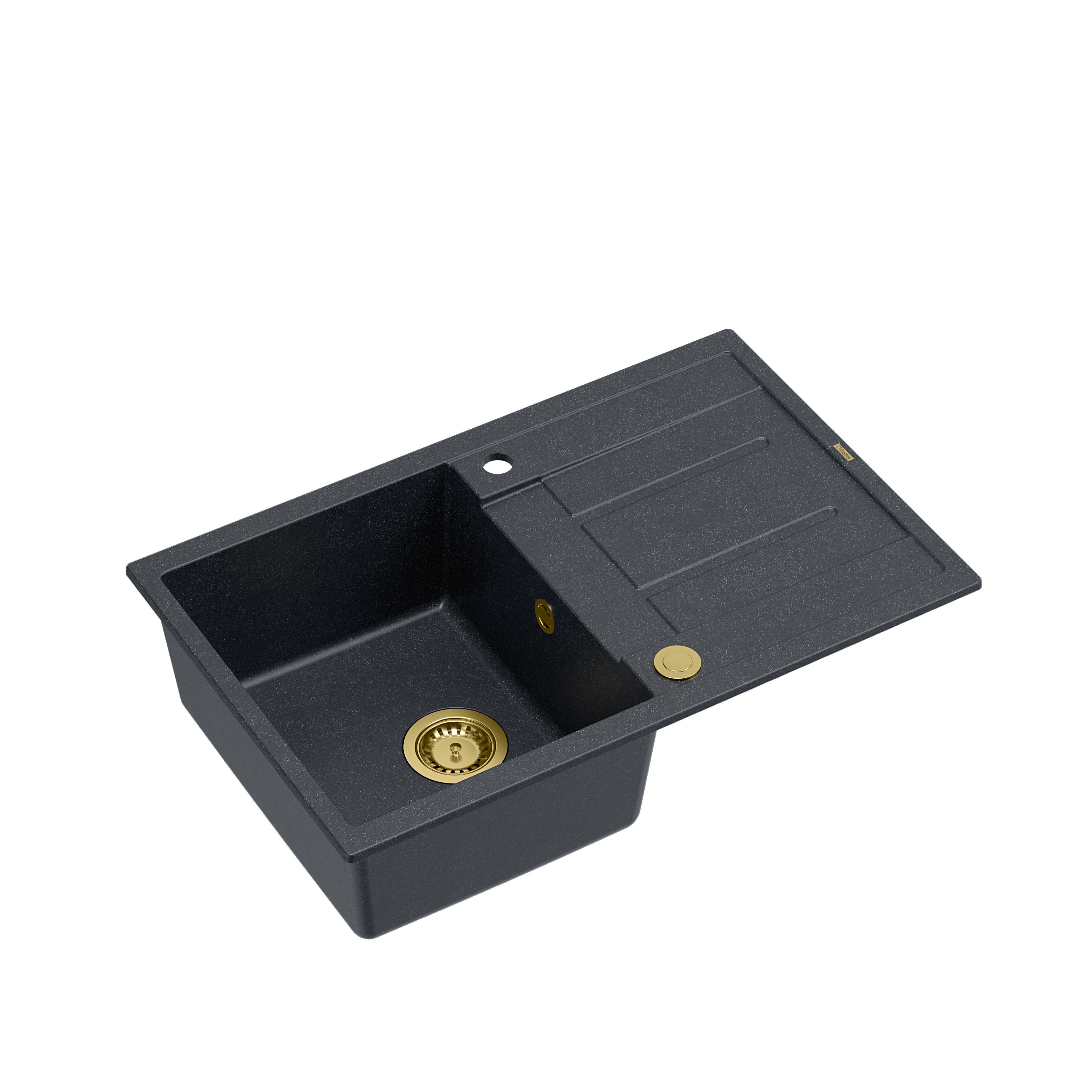 Zlewozmywak granitowy Quadron MORGAN 111 GraniteQ black diamond Push To Open - czarny