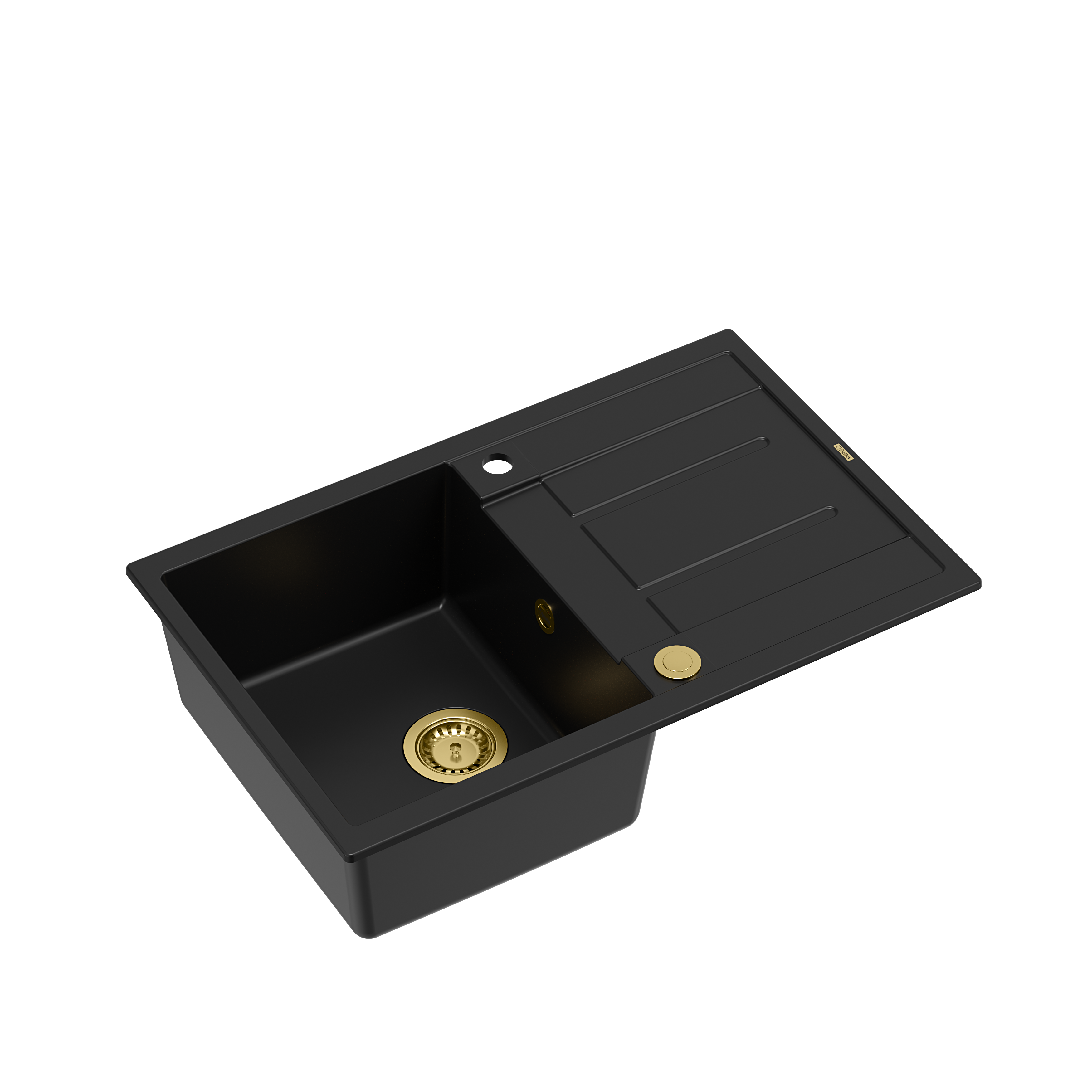 Zlewozmywak granitowy Quadron MORGAN 111 GraniteQ pure carbon Push To Open- czarny