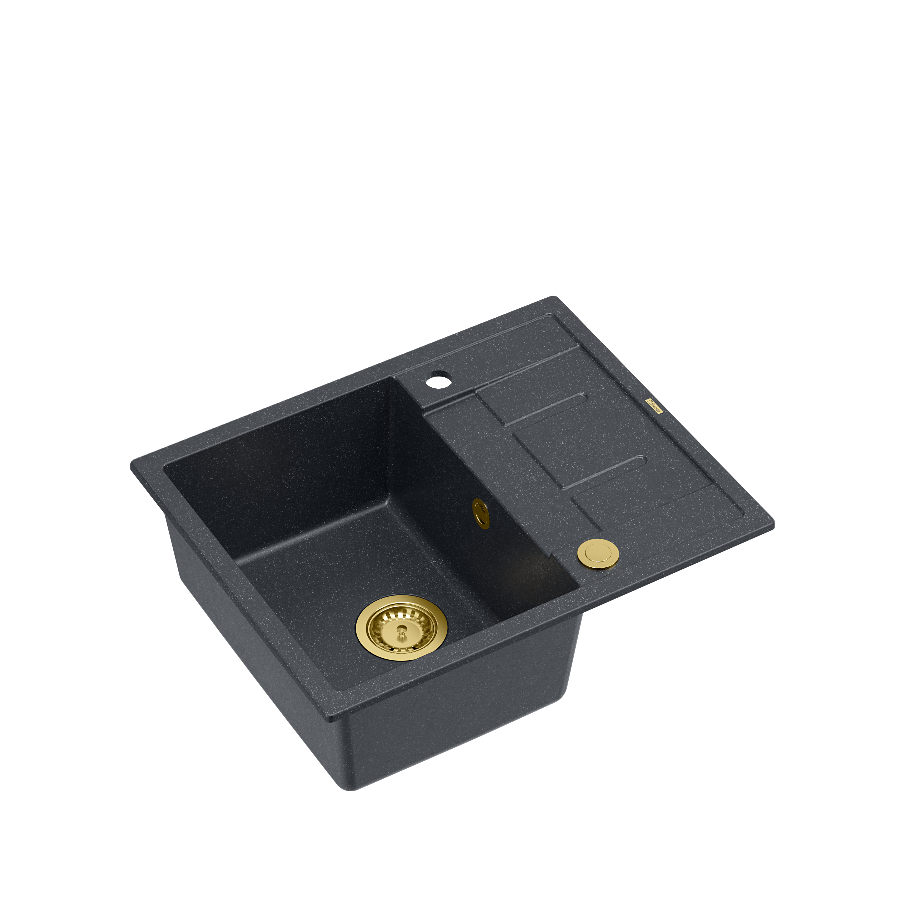 Zlewozmywak granitowy Quadron MORGAN 116 GraniteQ black diamond z Push To Open - czarny