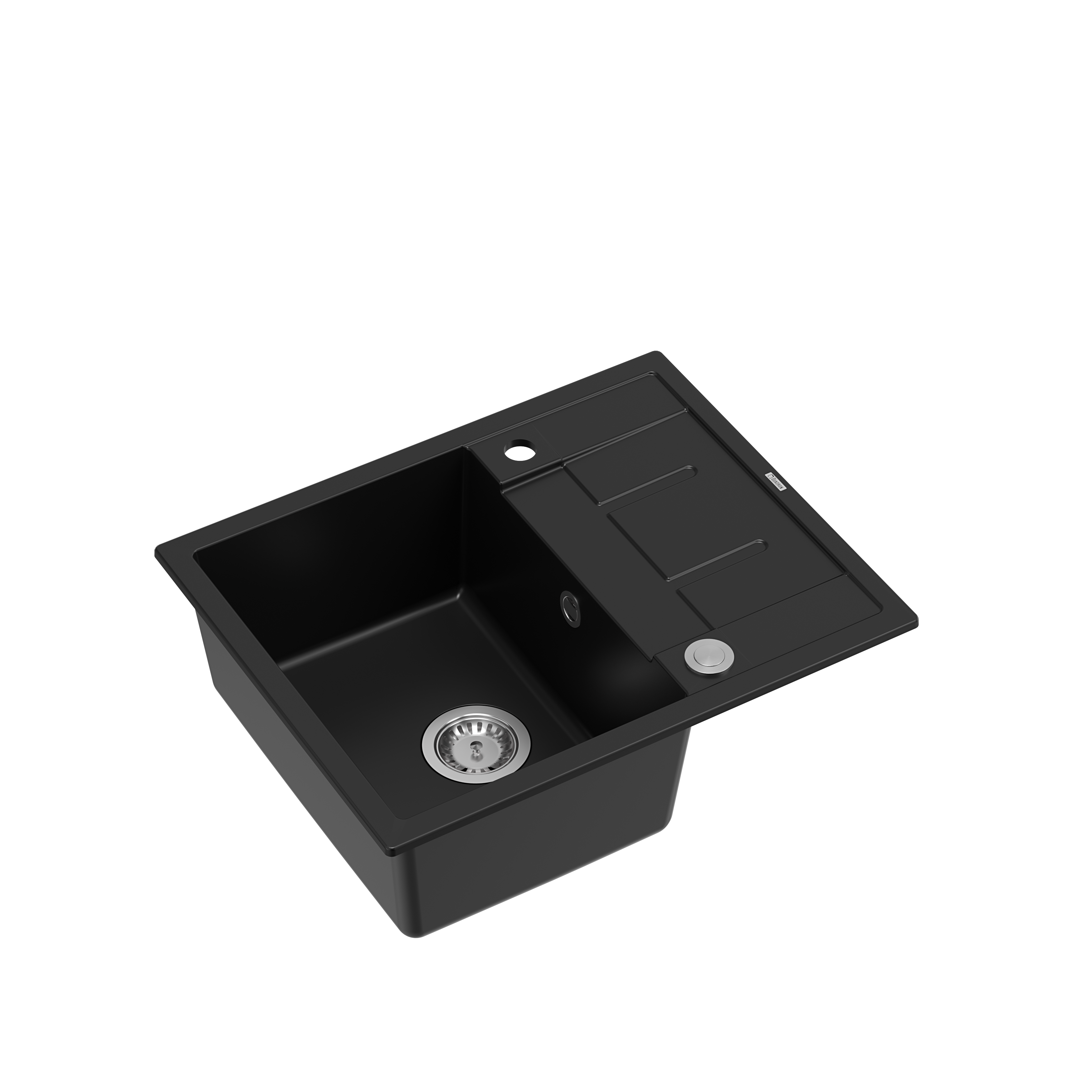 Zlewozmywak granitowy Quadron MORGAN 116 GraniteQ pure carbon z Push To Open - czarny