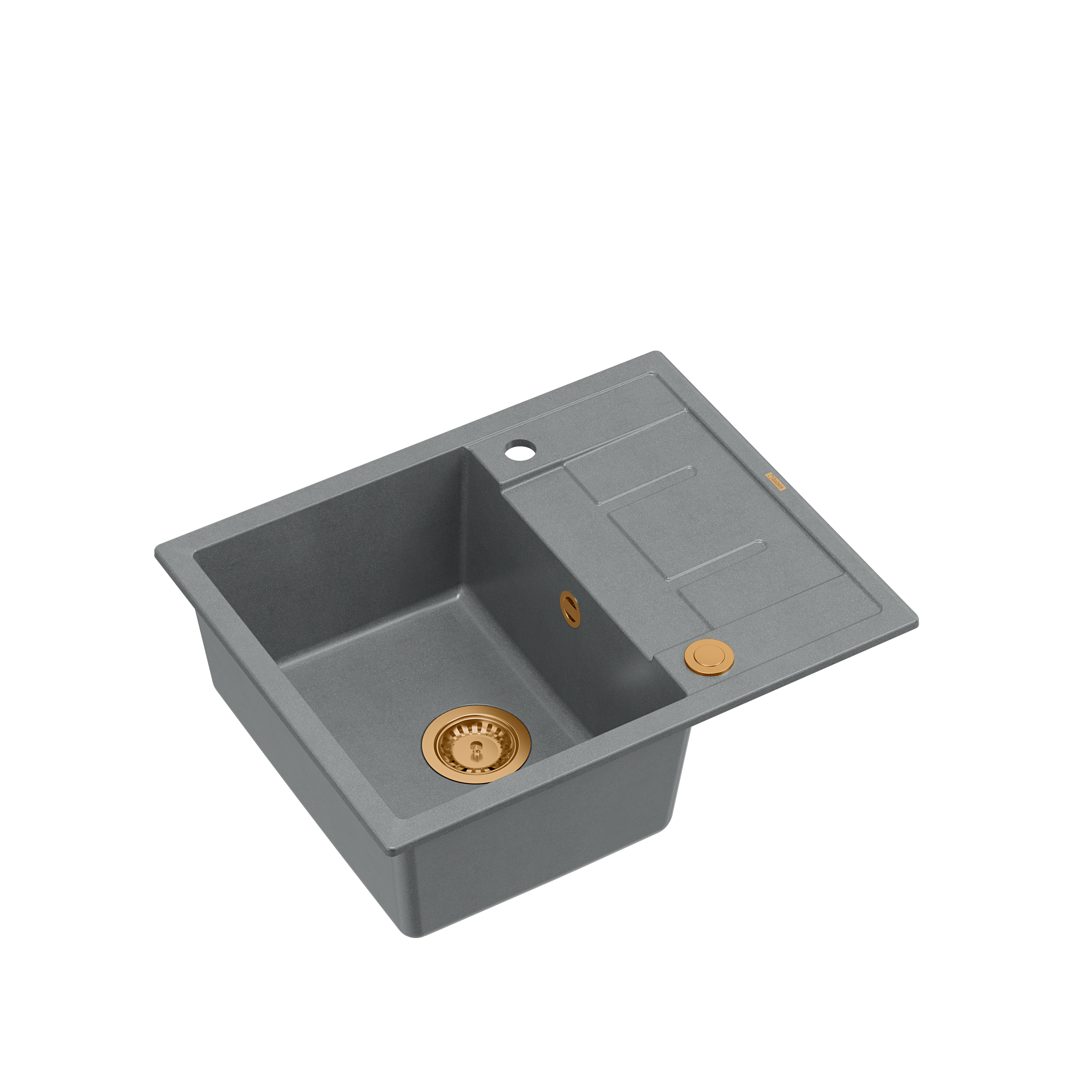 Zlewozmywak granitowy Quadron MORGAN 116 GraniteQ silver stone z Push To Open - szary