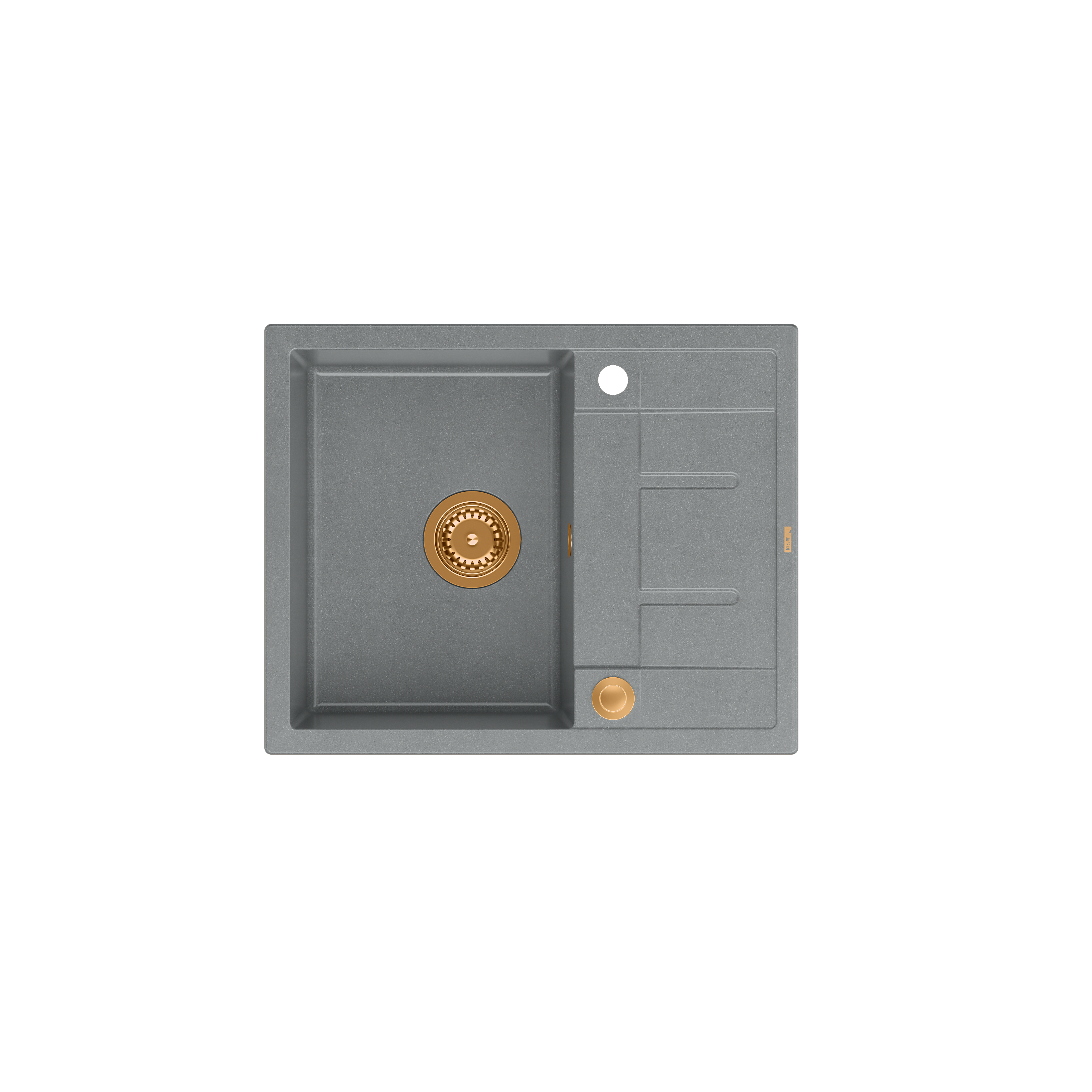 Zlewozmywak granitowy Quadron MORGAN 116 GraniteQ silver stone z Push To Open - szary