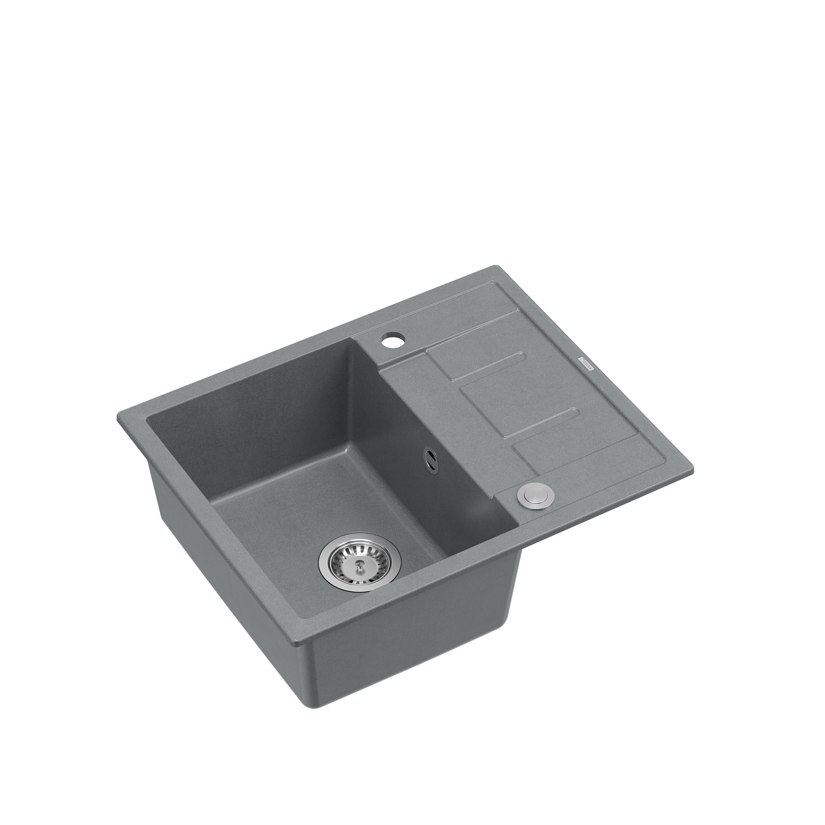 Zlewozmywak granitowy Quadron MORGAN 116 GraniteQ silver stone z Push To Open - szary